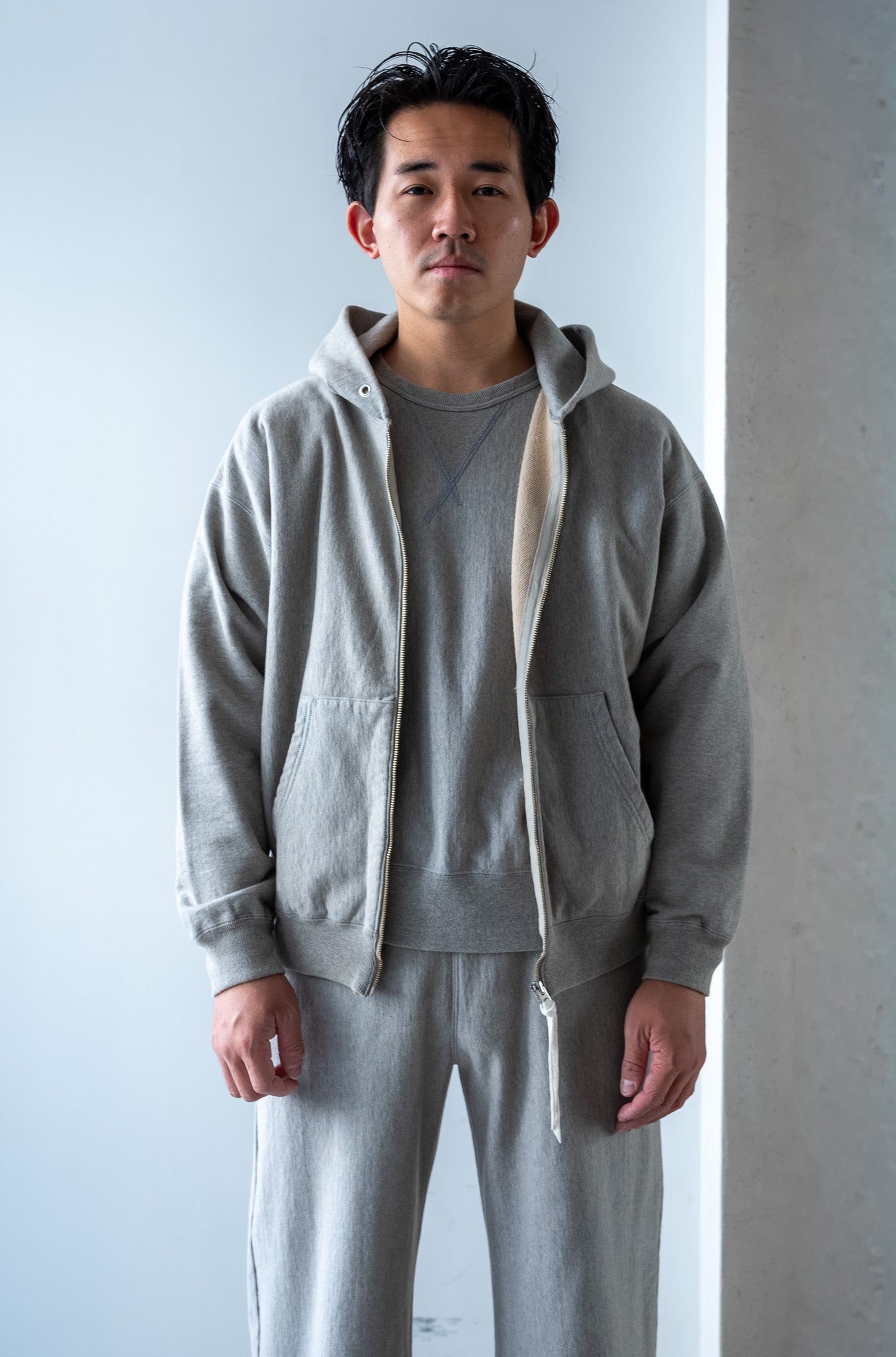 Essential Zip Sweat Parka 〔DIRTY L/GRAY〕