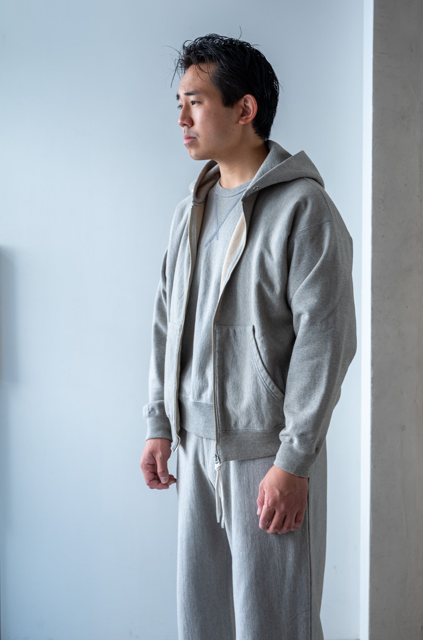 Essential Zip Sweat Parka 〔DIRTY L/GRAY〕