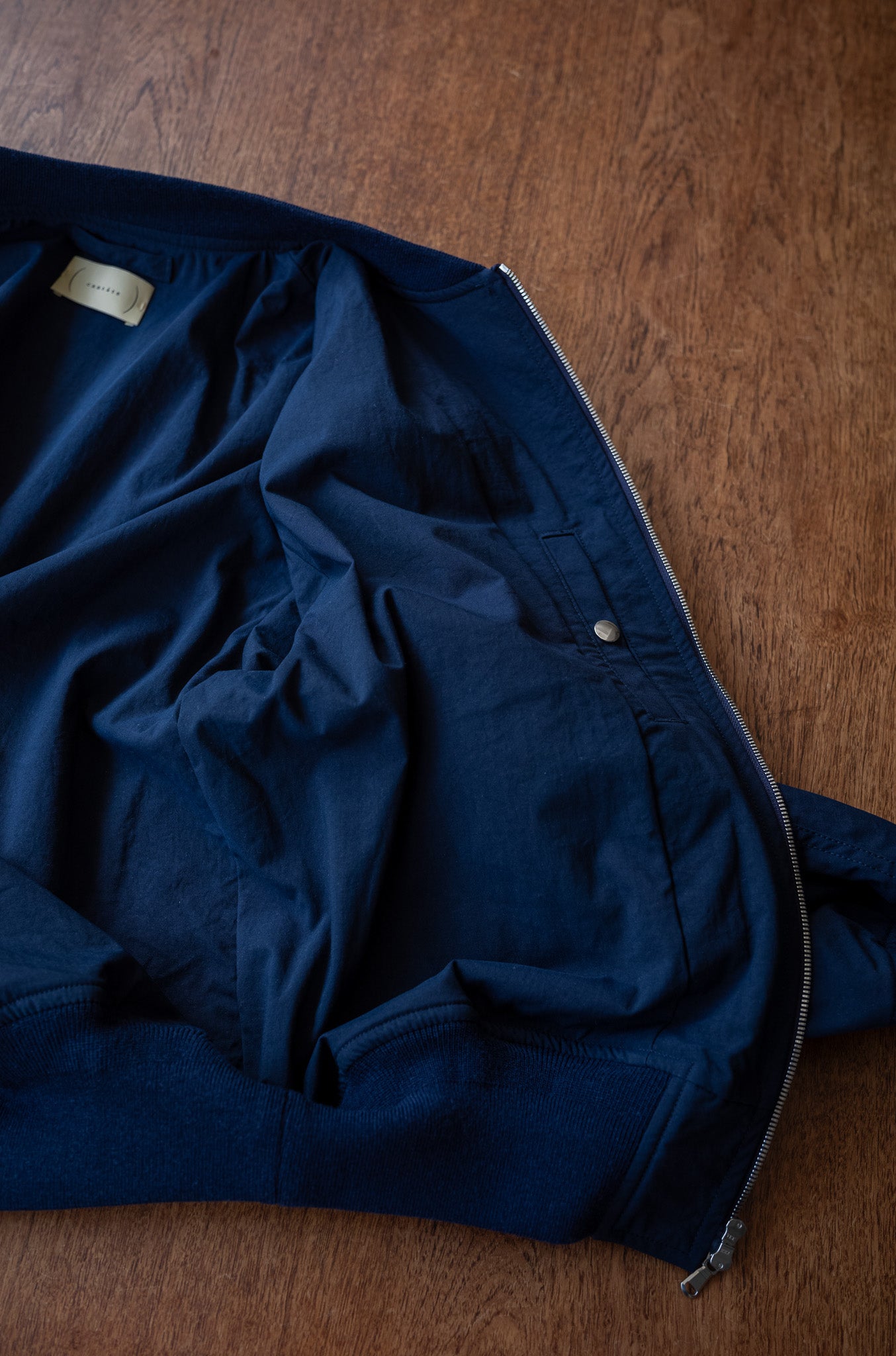 Shrunken Nylon Flight Jacket 〔NAVY〕