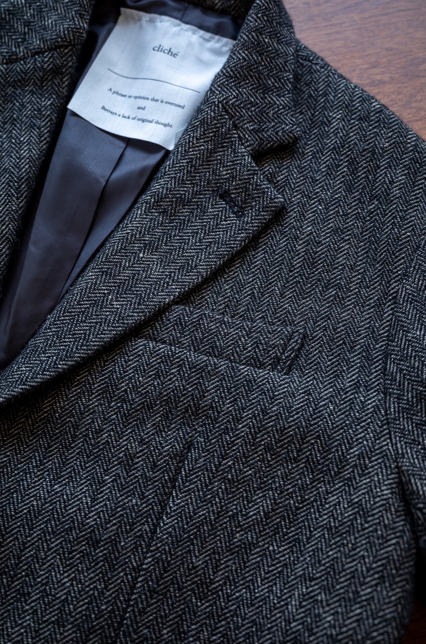 WOOL LINEN UTILITY JACKET 〔BLACK〕 | cliché