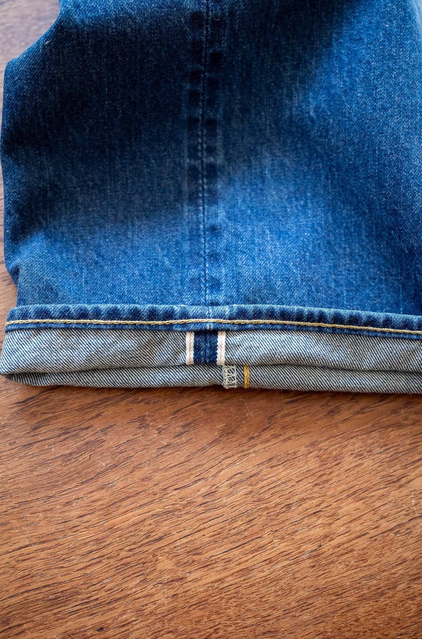 Denim Straight Trousers-VINTAGE WASH 〔DUSK INDIGO〕