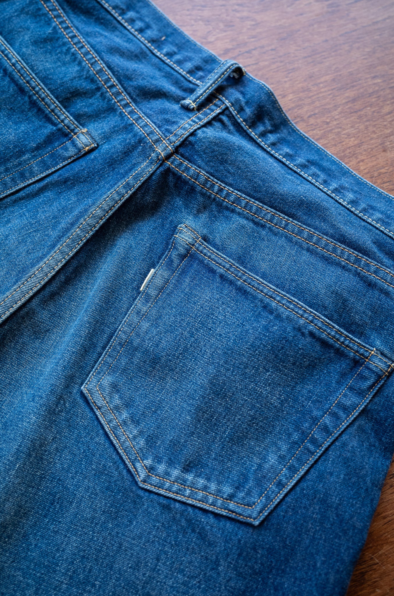 Denim Straight Trousers-VINTAGE WASH 〔DUSK INDIGO〕