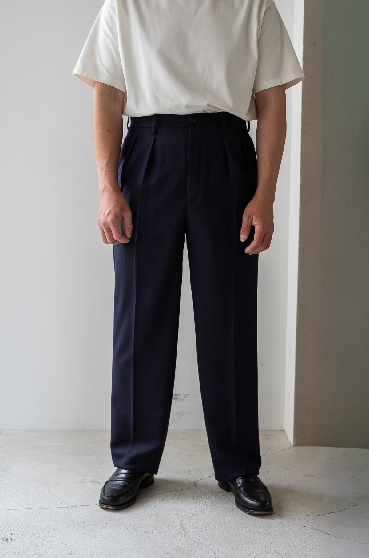 Fine Garbadine French Trousers 〈NAVY〉