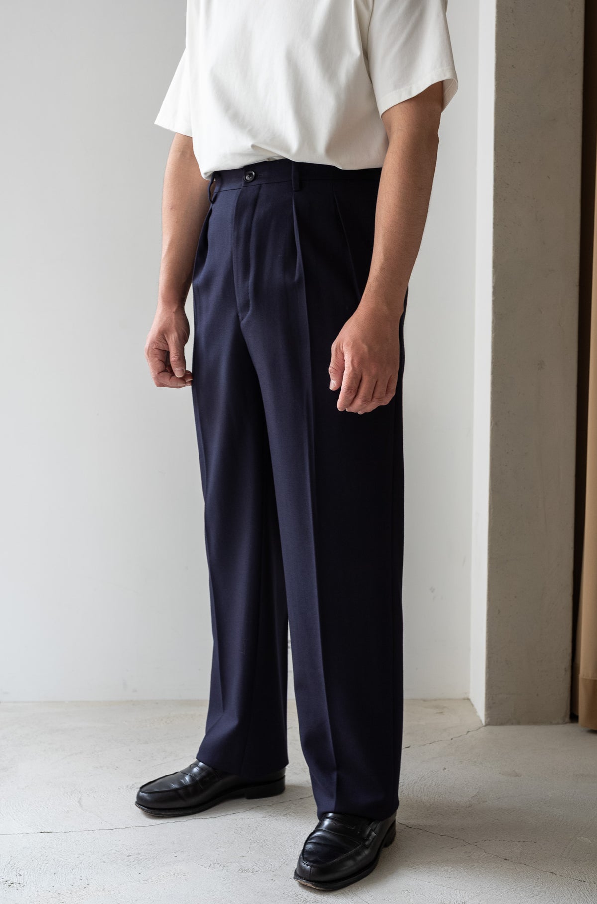 Fine Garbadine French Trousers 〈NAVY〉
