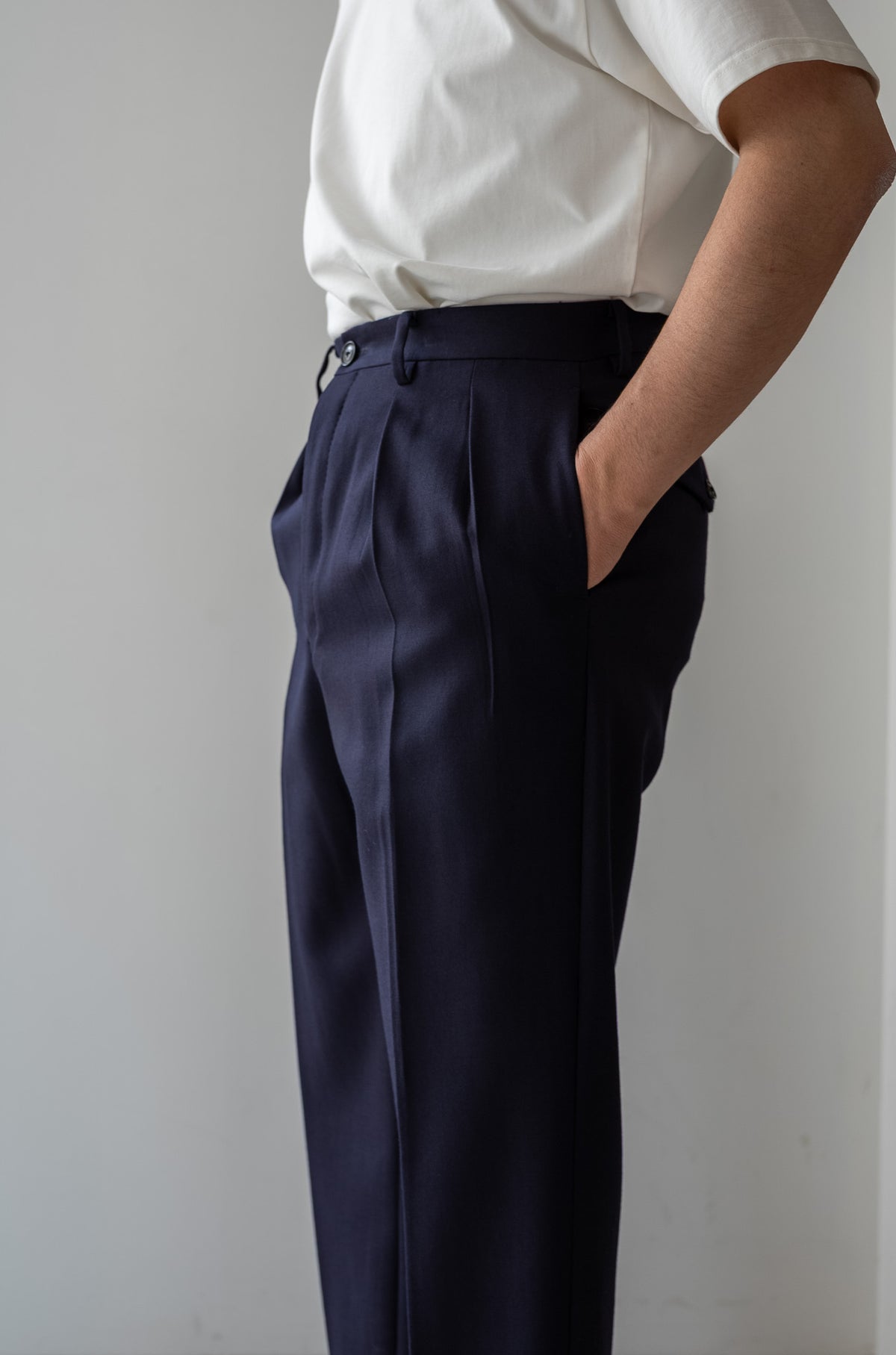 Fine Garbadine French Trousers 〈NAVY〉