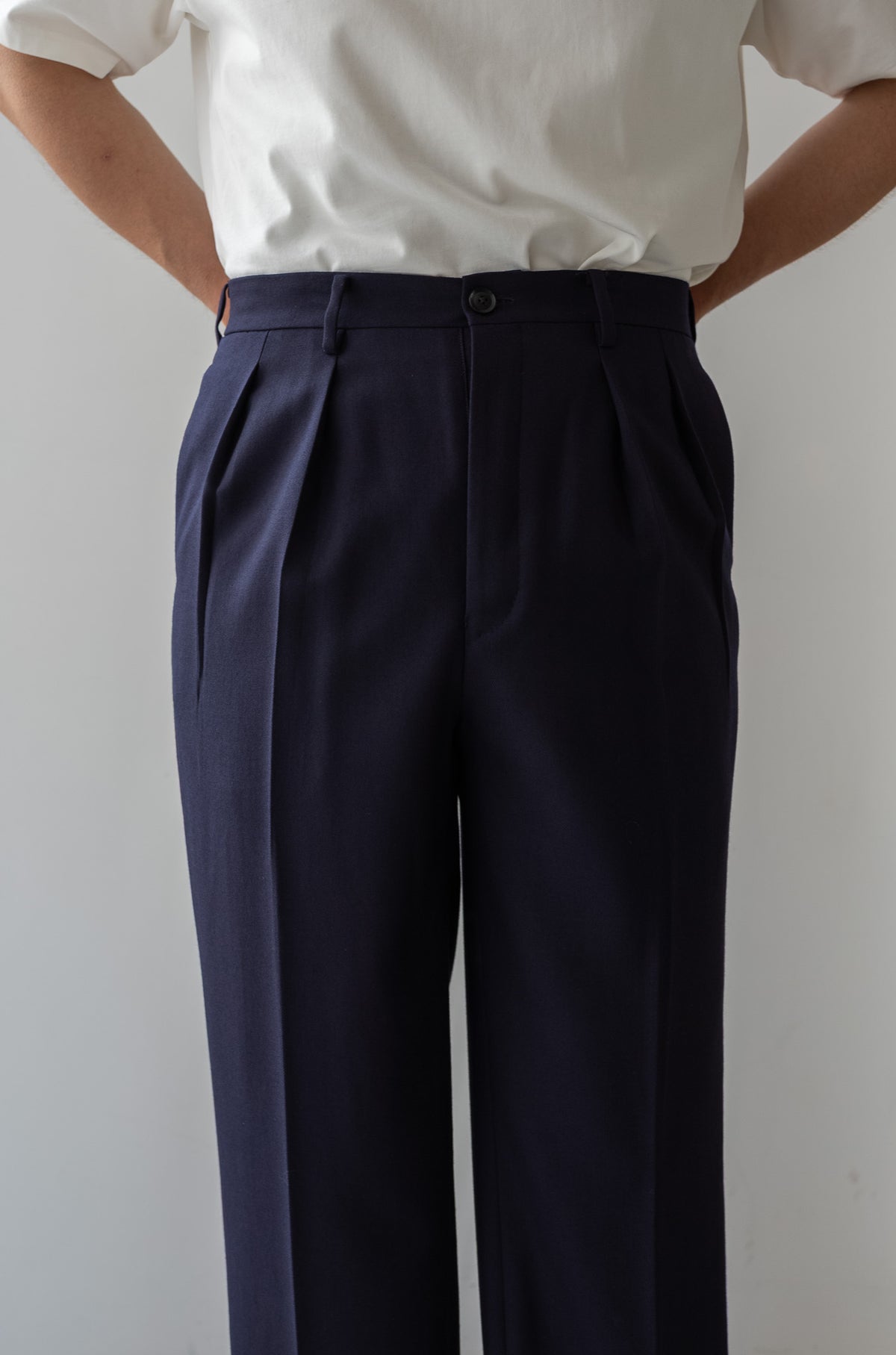 Fine Garbadine French Trousers 〈NAVY〉
