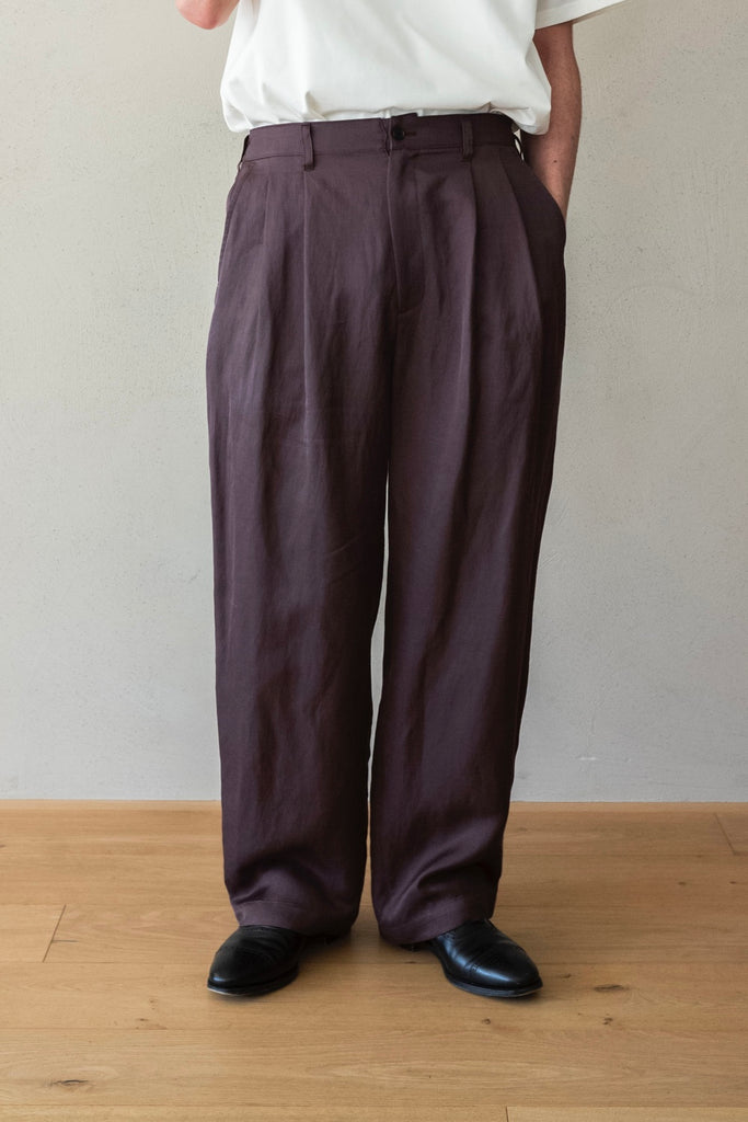 VIS/LI TWILL WIDE EASY TROUSERS