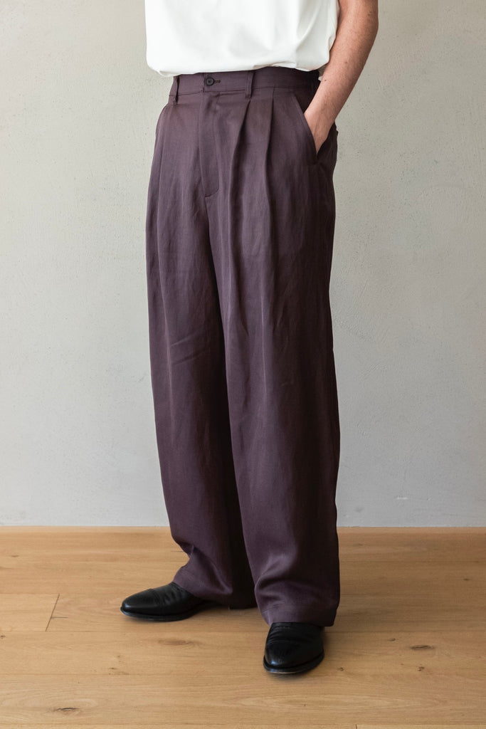 VIS/LI TWILL WIDE EASY TROUSERS