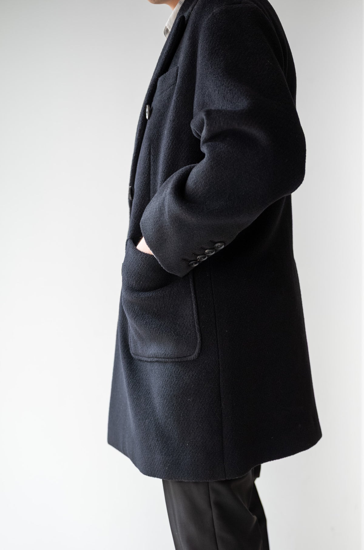 Pile Double Half Coat 〈BLACK〉