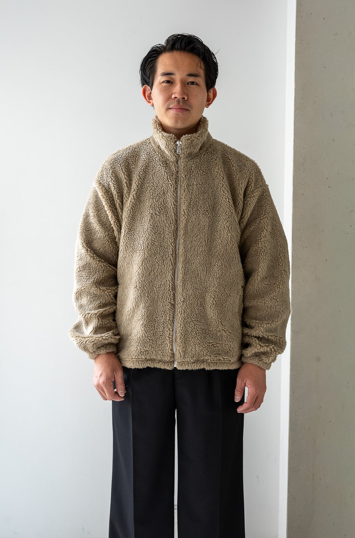 Furry Pile Zip Blouson 〈FAWN〉