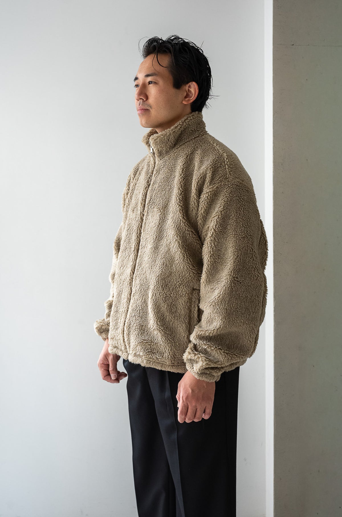 Furry Pile Zip Blouson 〈FAWN〉