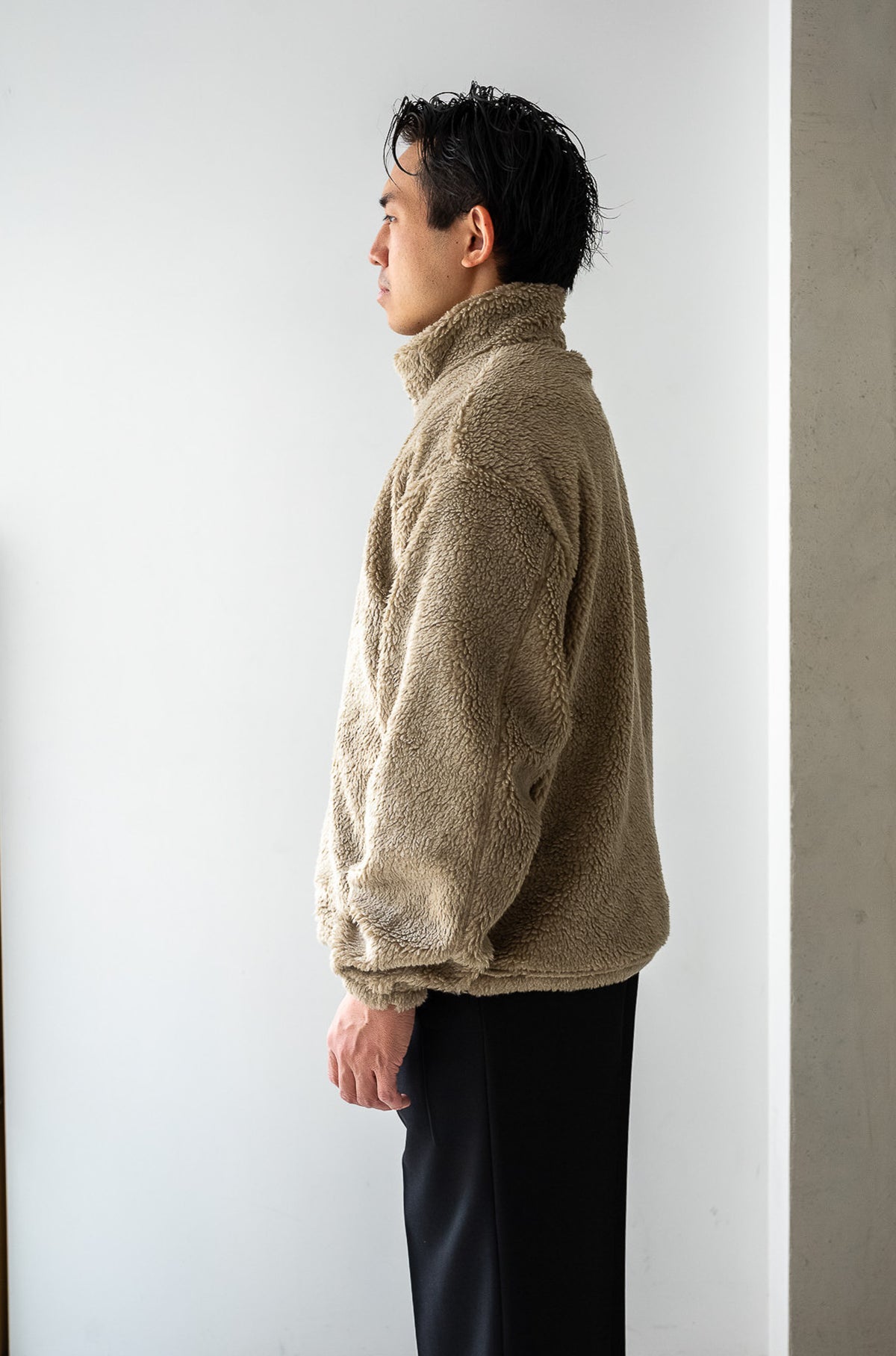 Furry Pile Zip Blouson 〈FAWN〉