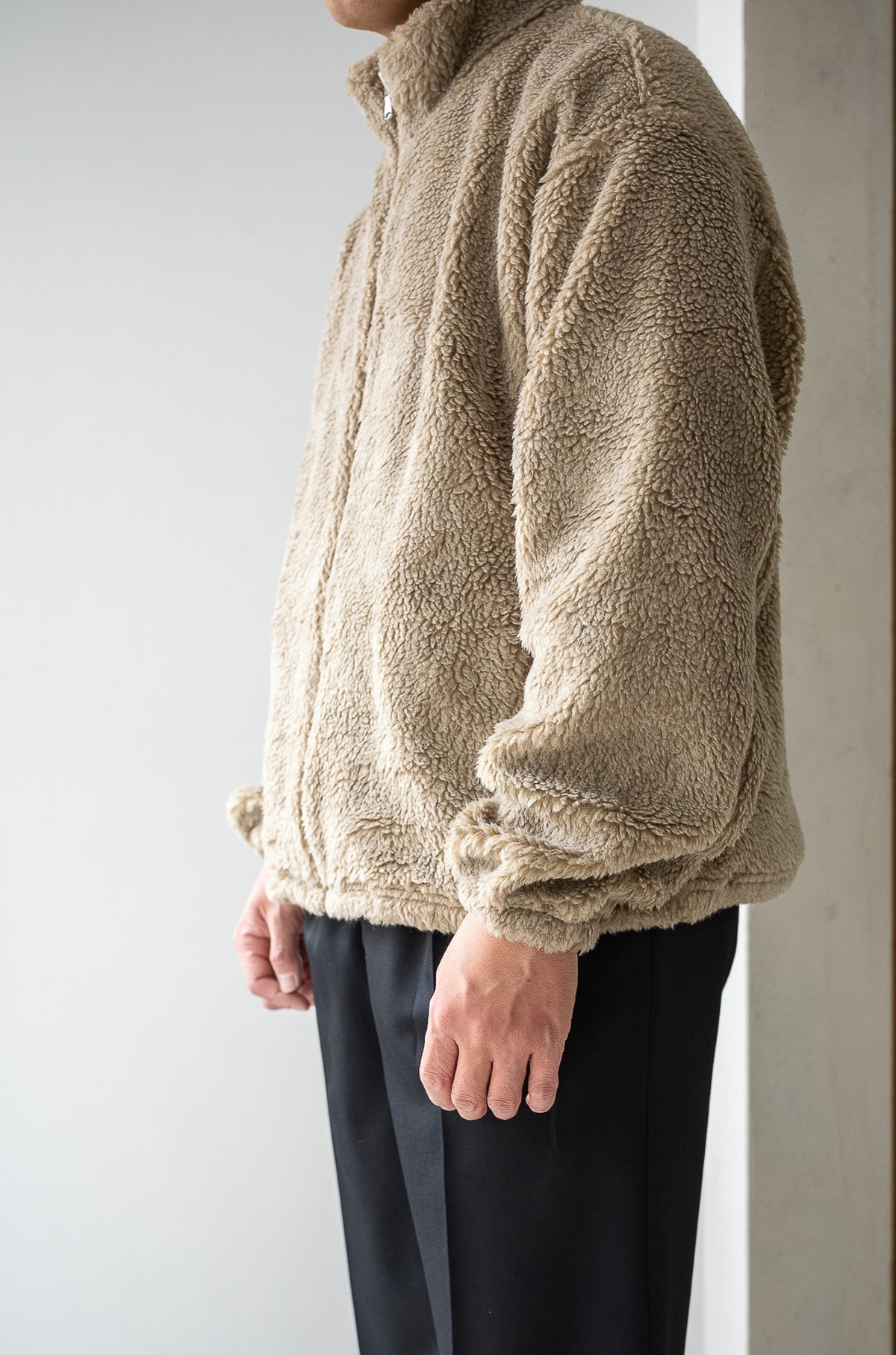 Furry Pile Zip Blouson 〈FAWN〉