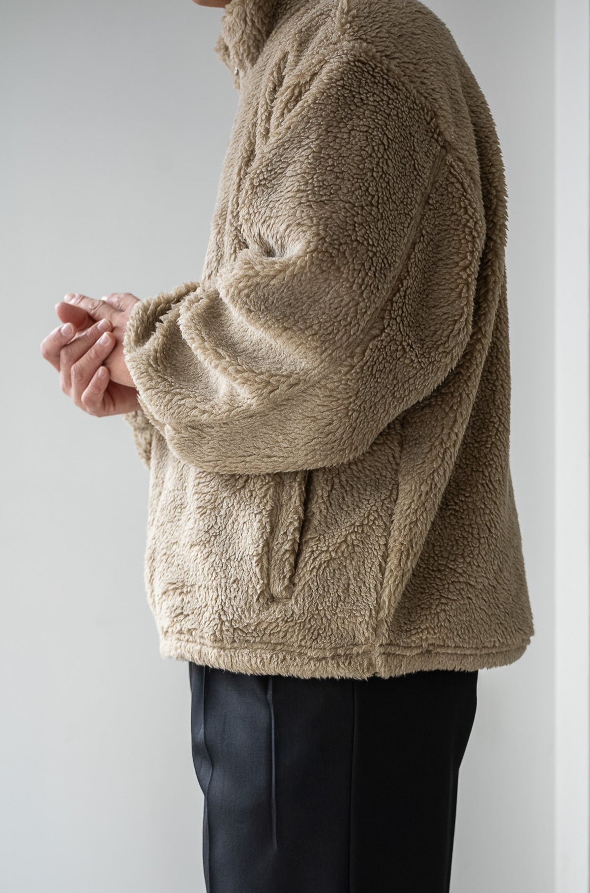 Furry Pile Zip Blouson 〈FAWN〉