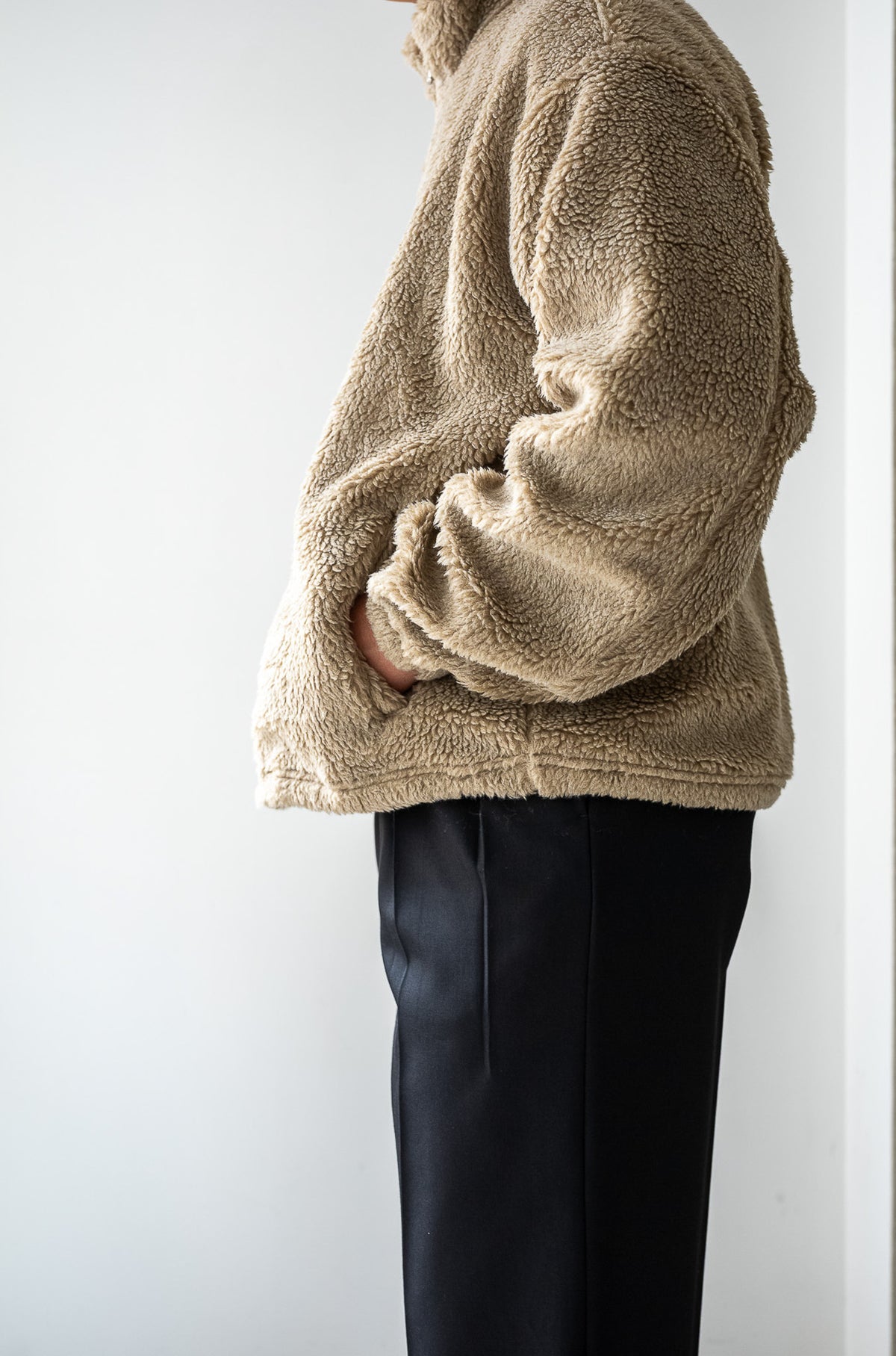 Furry Pile Zip Blouson 〈FAWN〉