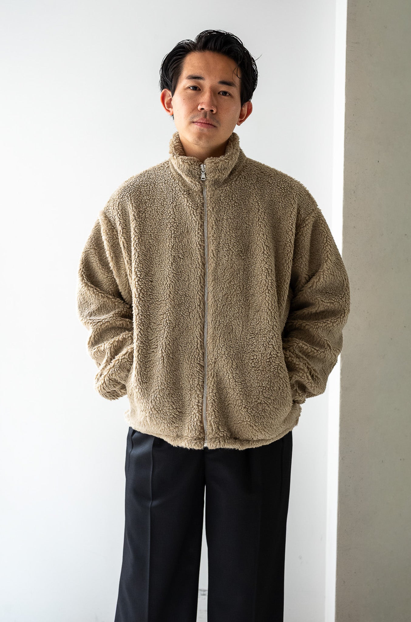 Furry Pile Zip Blouson 〈FAWN〉 – cliché