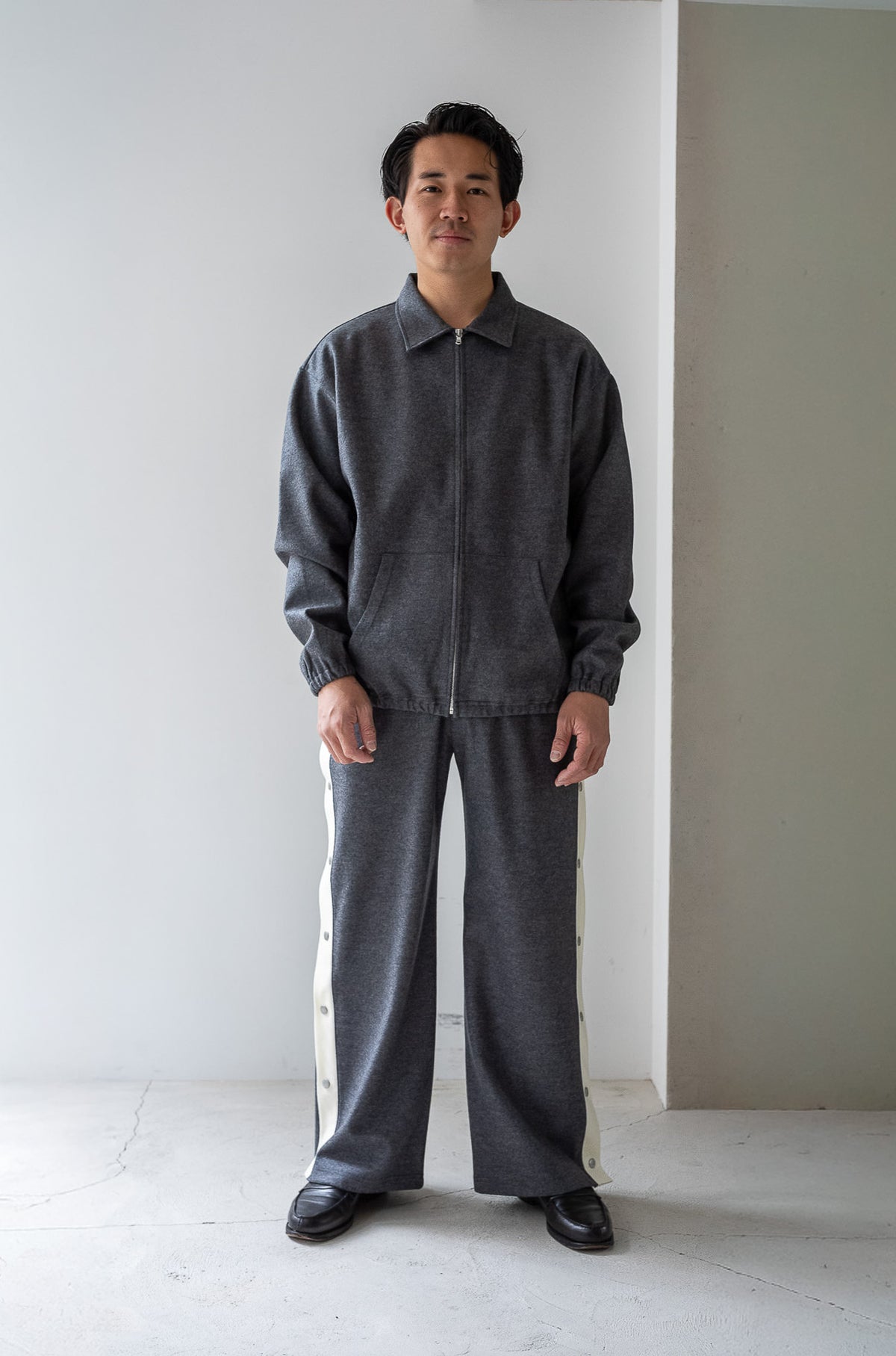 Wool Zip Blouson 〈GRAY〉