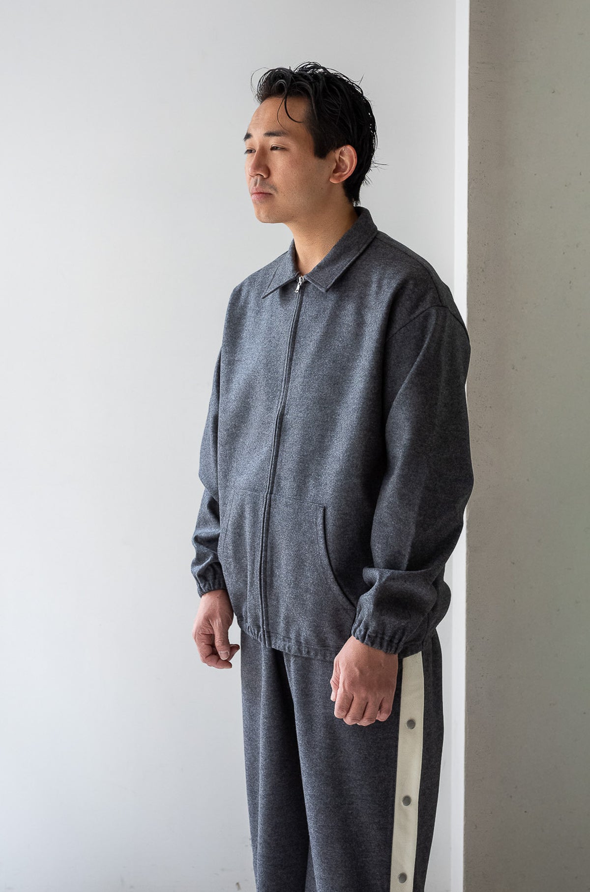 Wool Zip Blouson 〈GRAY〉