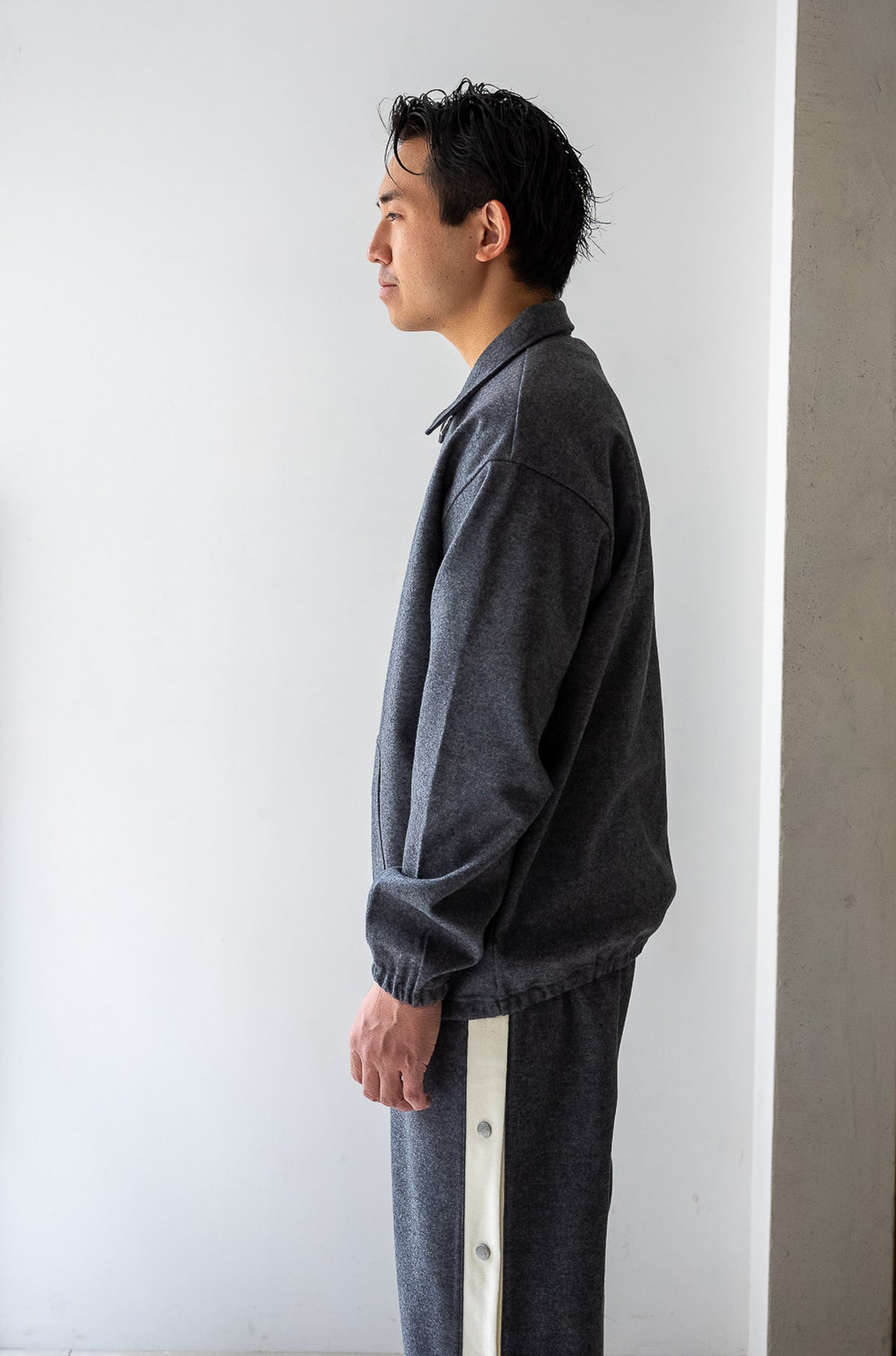 Wool Zip Blouson 〈GRAY〉