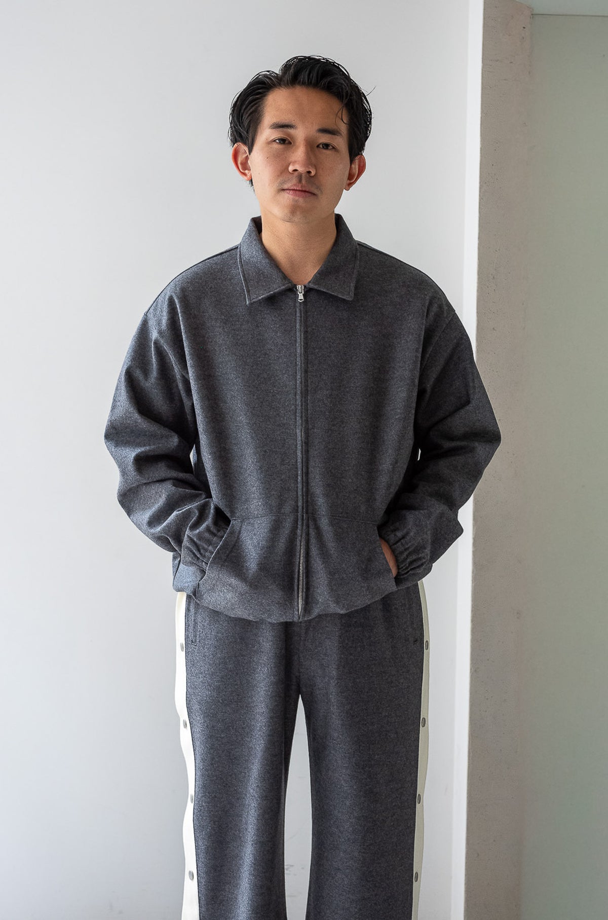 Wool Zip Blouson 〈GRAY〉