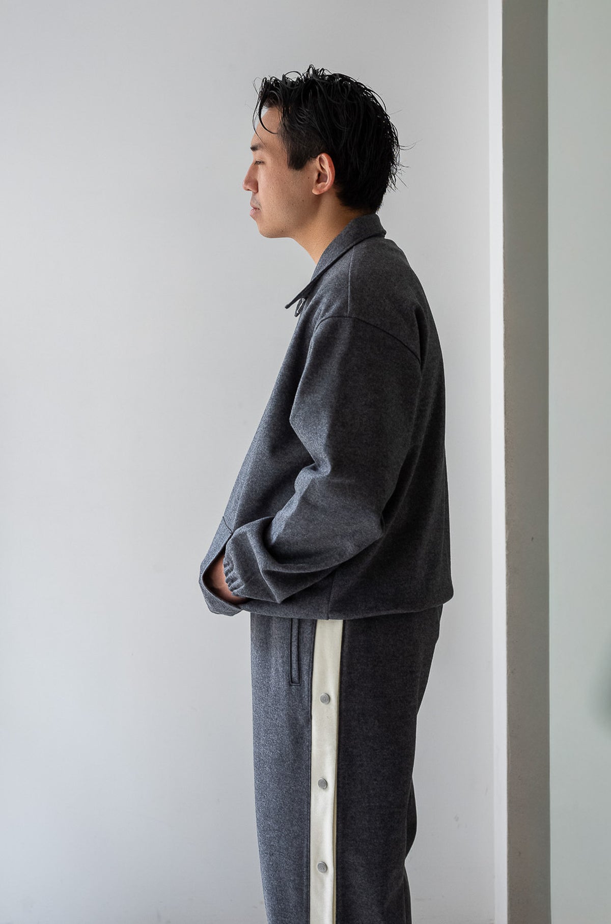 Wool Zip Blouson 〈GRAY〉