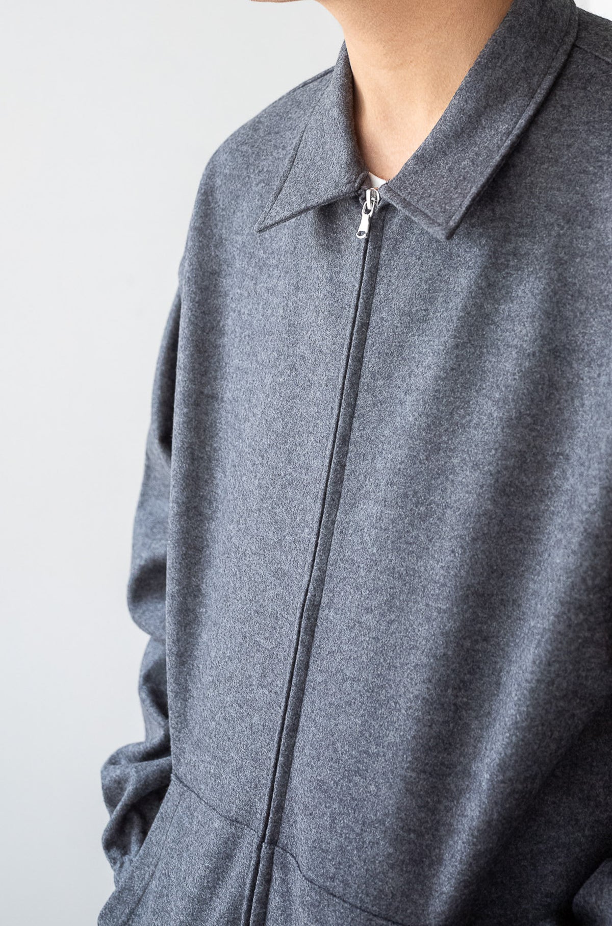 Wool Zip Blouson 〈GRAY〉