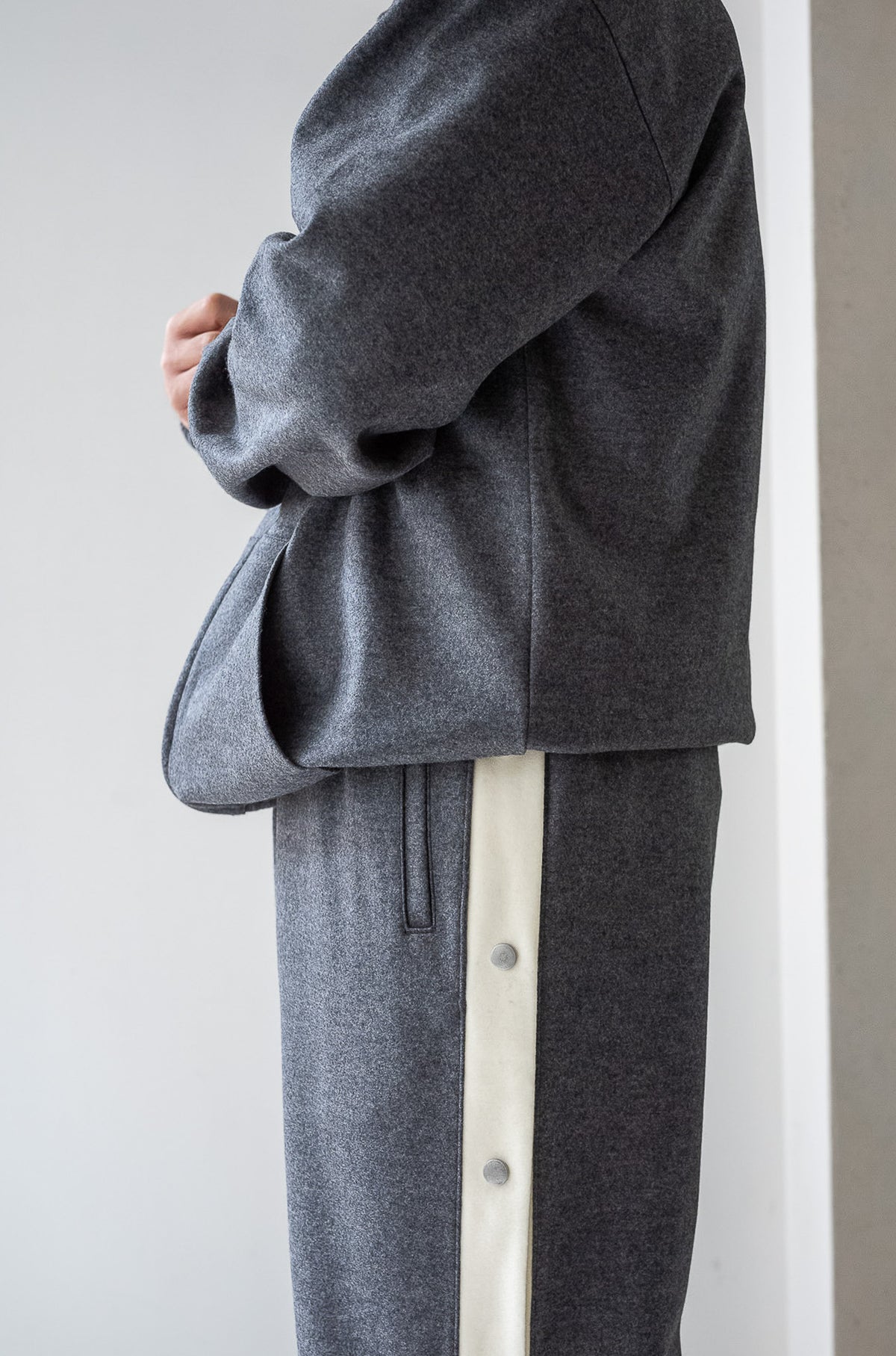 Wool Zip Blouson 〈GRAY〉