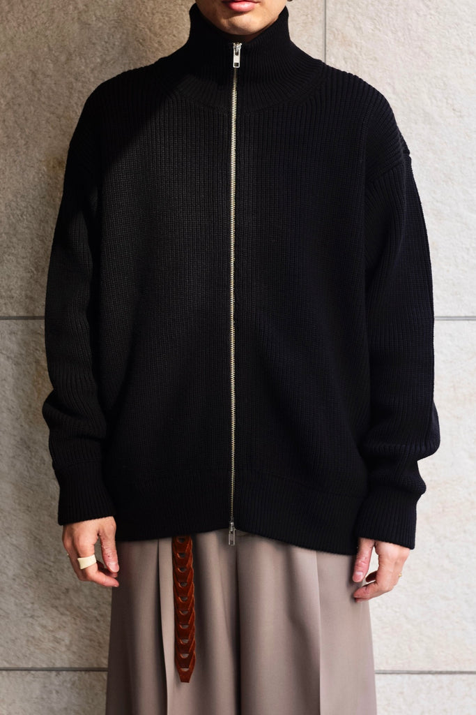 OVERSIZED DRIVERS KNIT ZIP JACKET