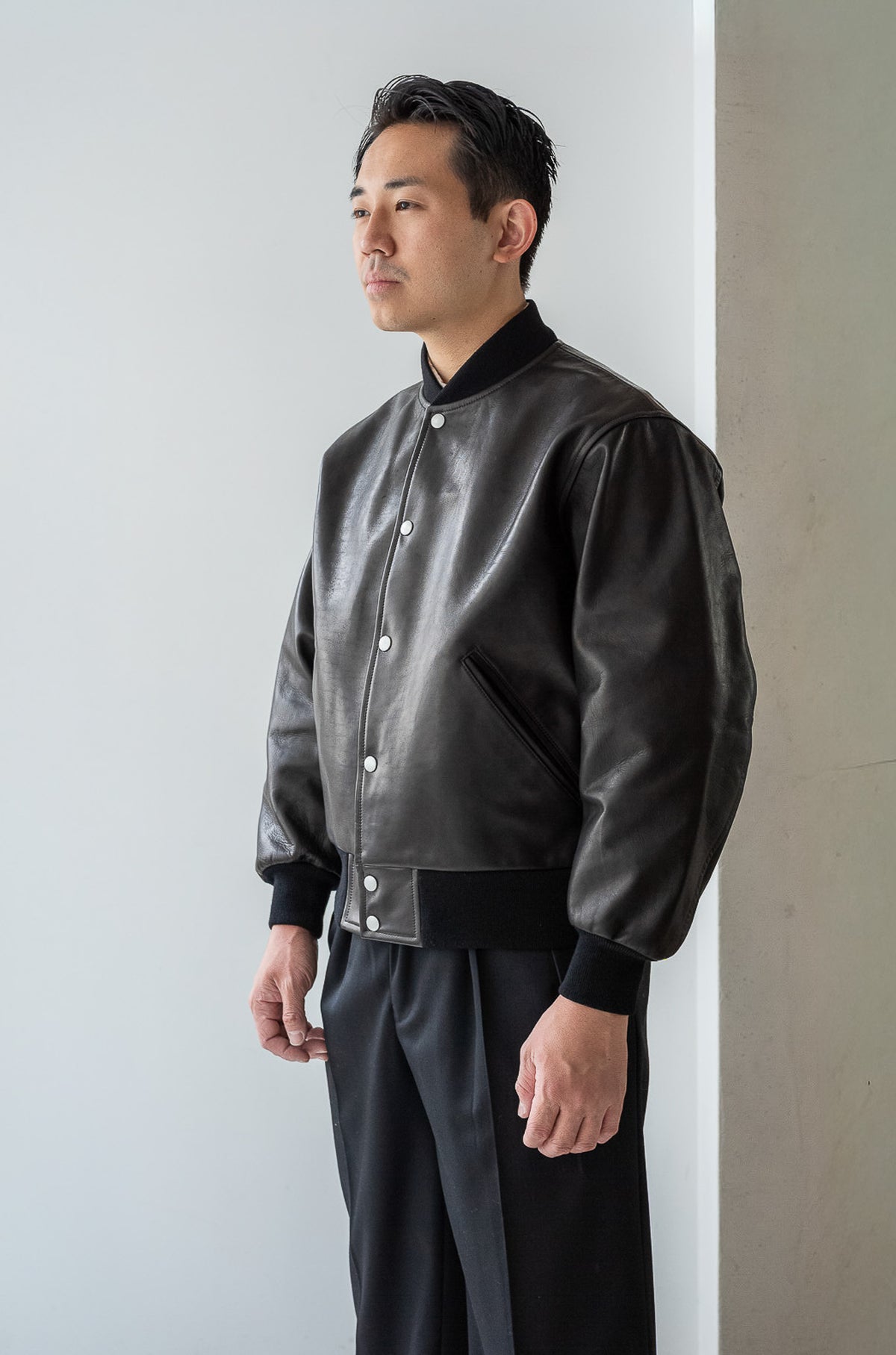 Horsehide Varsity Blouson 〈NOIR〉