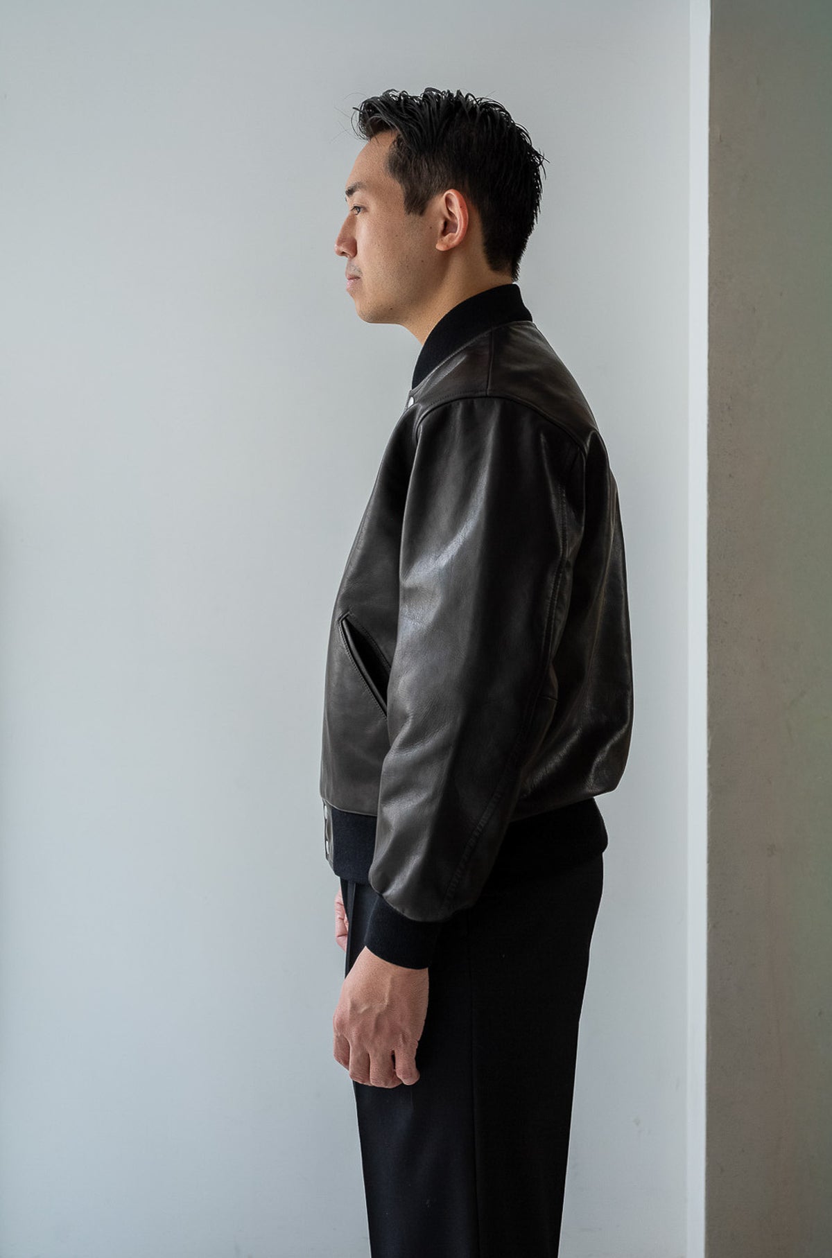 Horsehide Varsity Blouson 〈NOIR〉