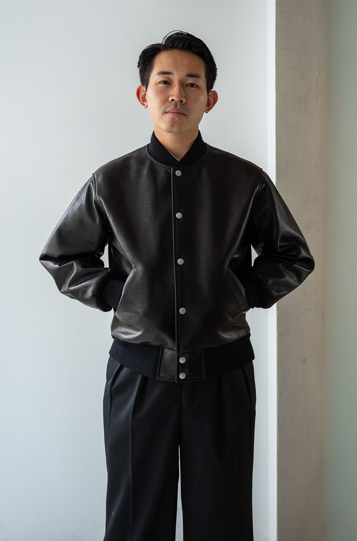 Horsehide Varsity Blouson 〈NOIR〉