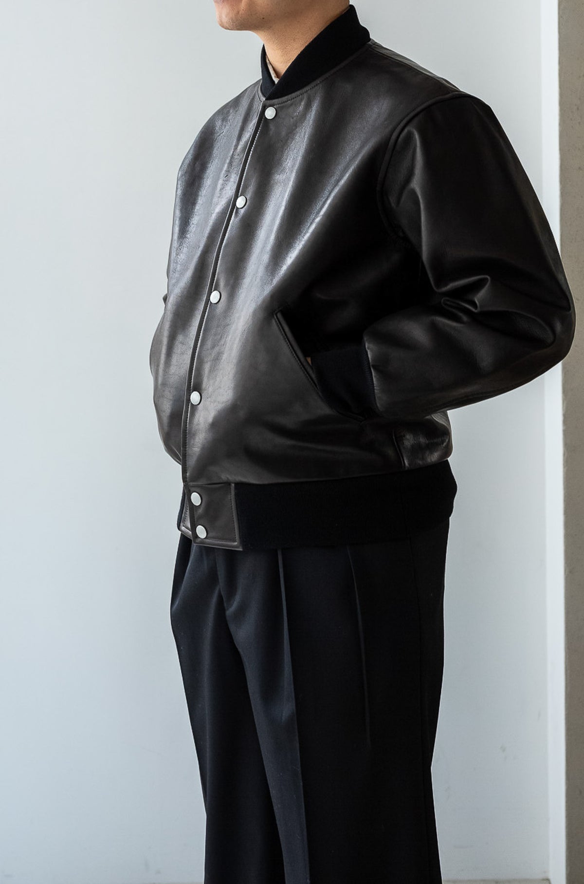 Horsehide Varsity Blouson 〈NOIR〉