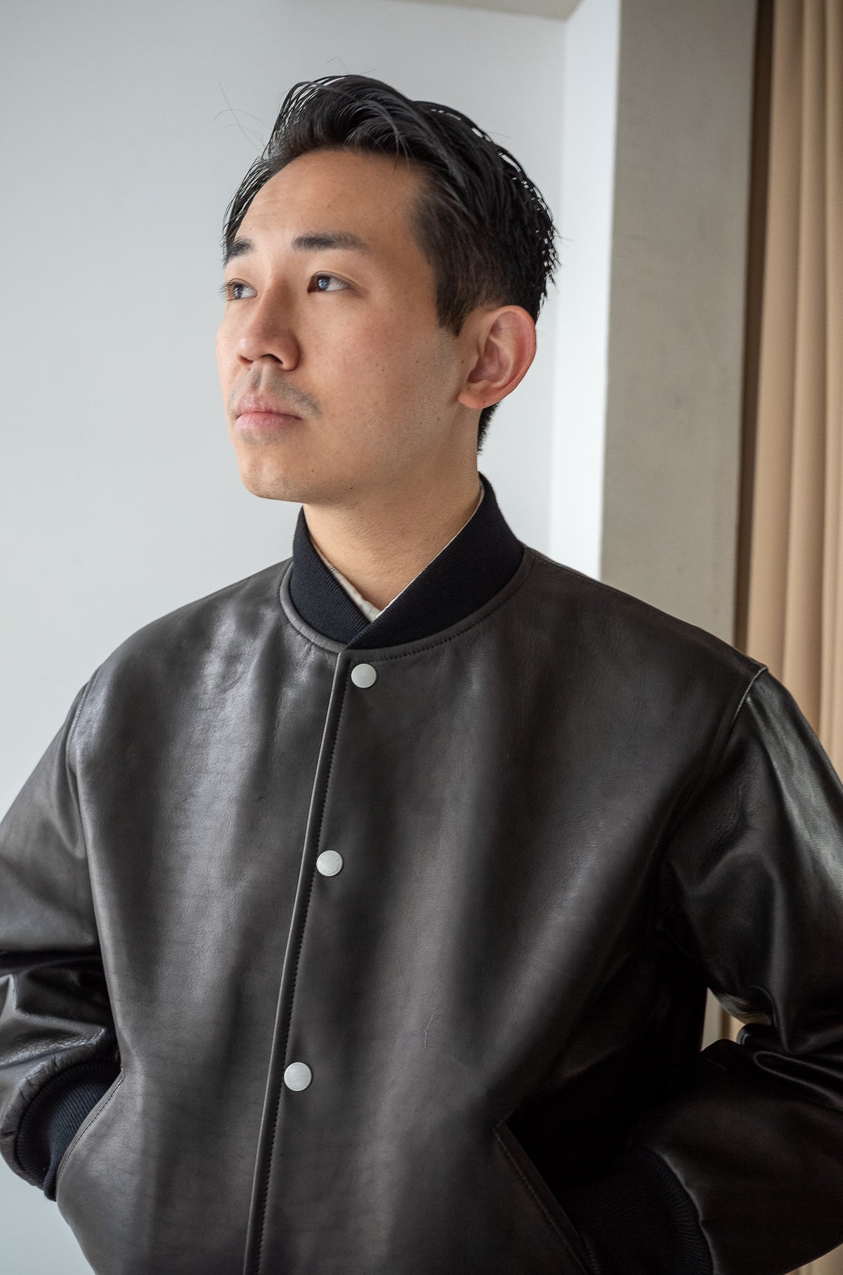 Horsehide Varsity Blouson 〈NOIR〉