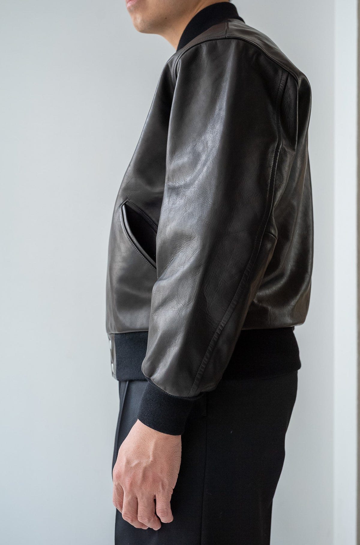 Horsehide Varsity Blouson 〈NOIR〉