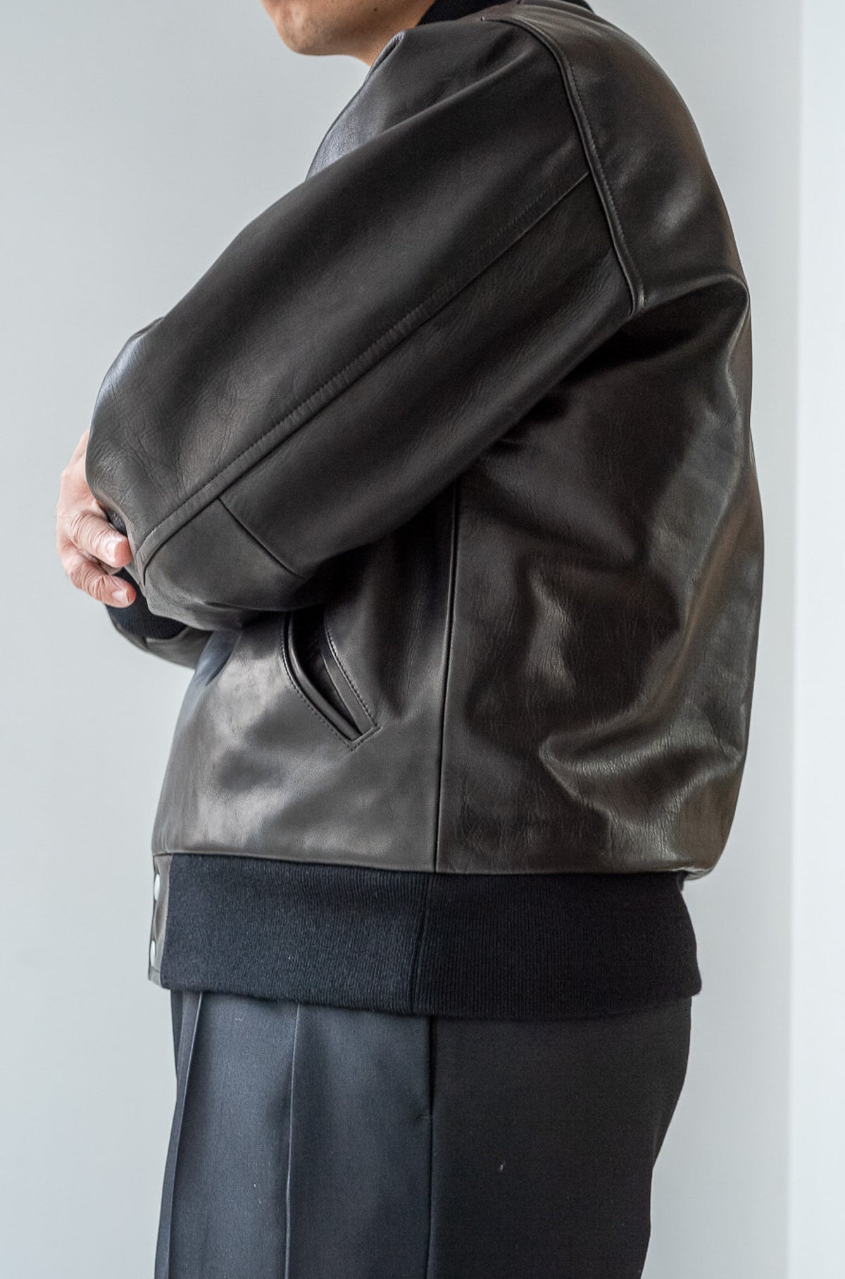 Horsehide Varsity Blouson 〈NOIR〉