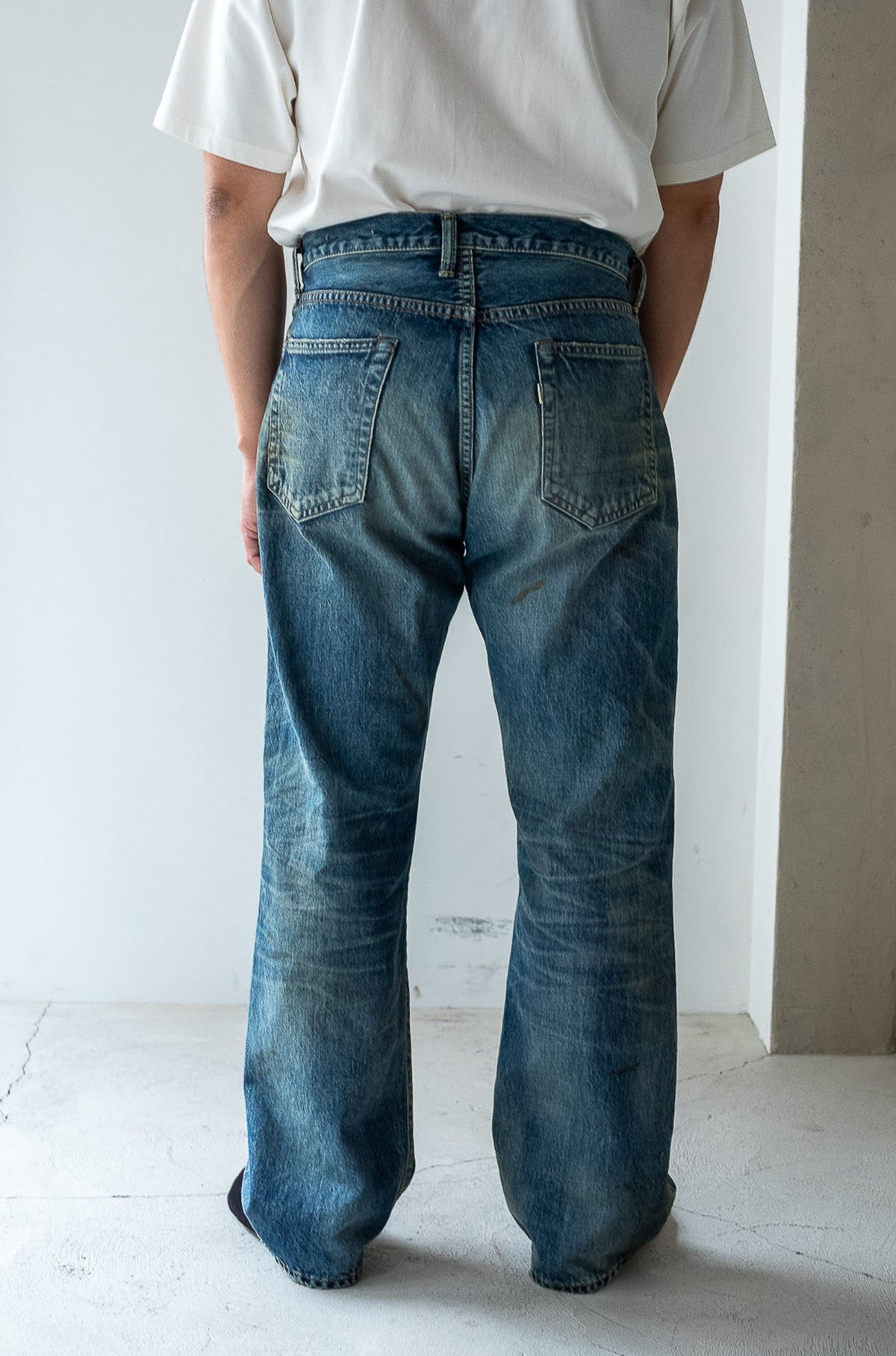 Denim Flare Trousers - CRASH & REPAIR 〈SHADOW INDIGO〉