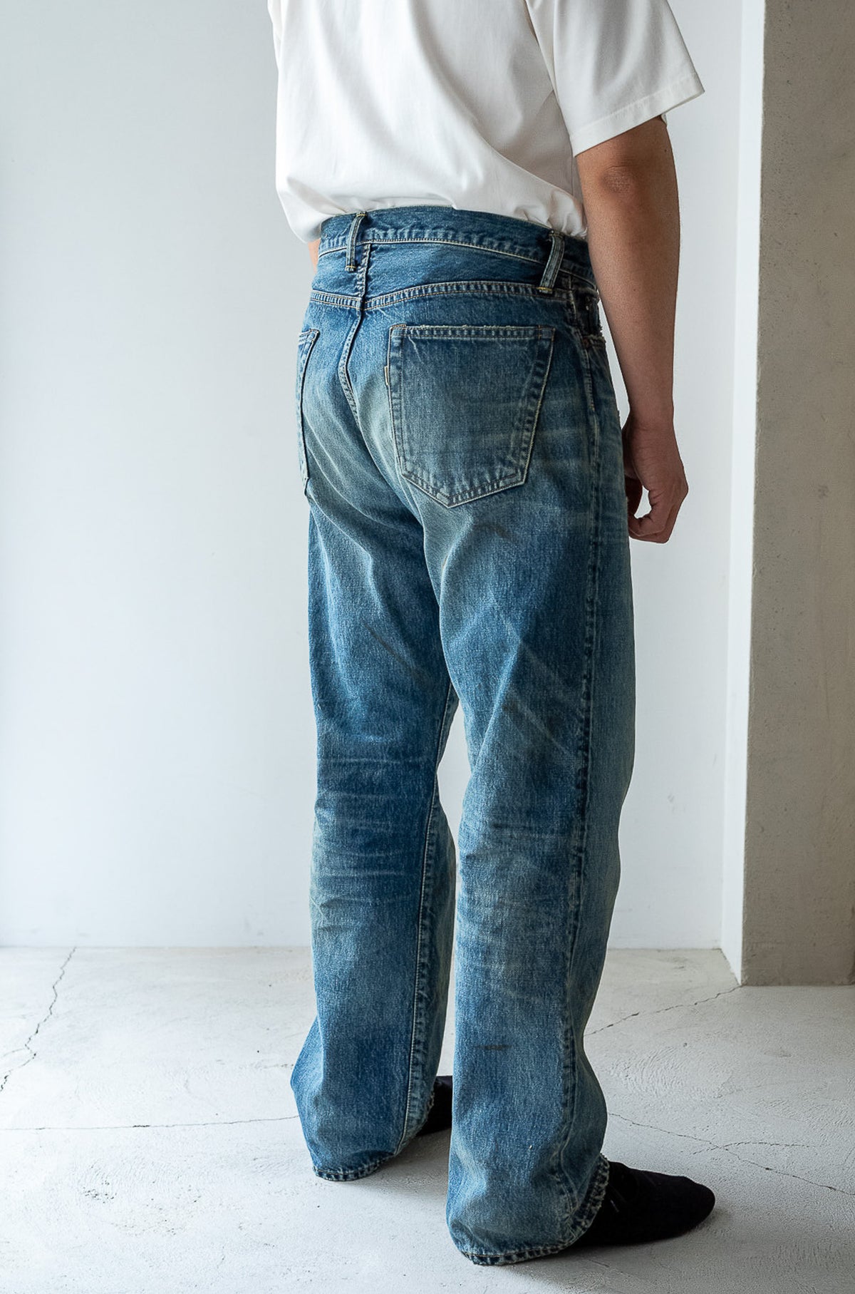 Denim Flare Trousers - CRASH & REPAIR 〈SHADOW INDIGO〉