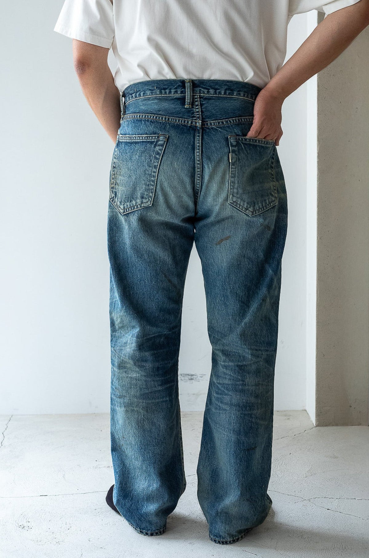 Denim Flare Trousers - CRASH & REPAIR 〈SHADOW INDIGO〉