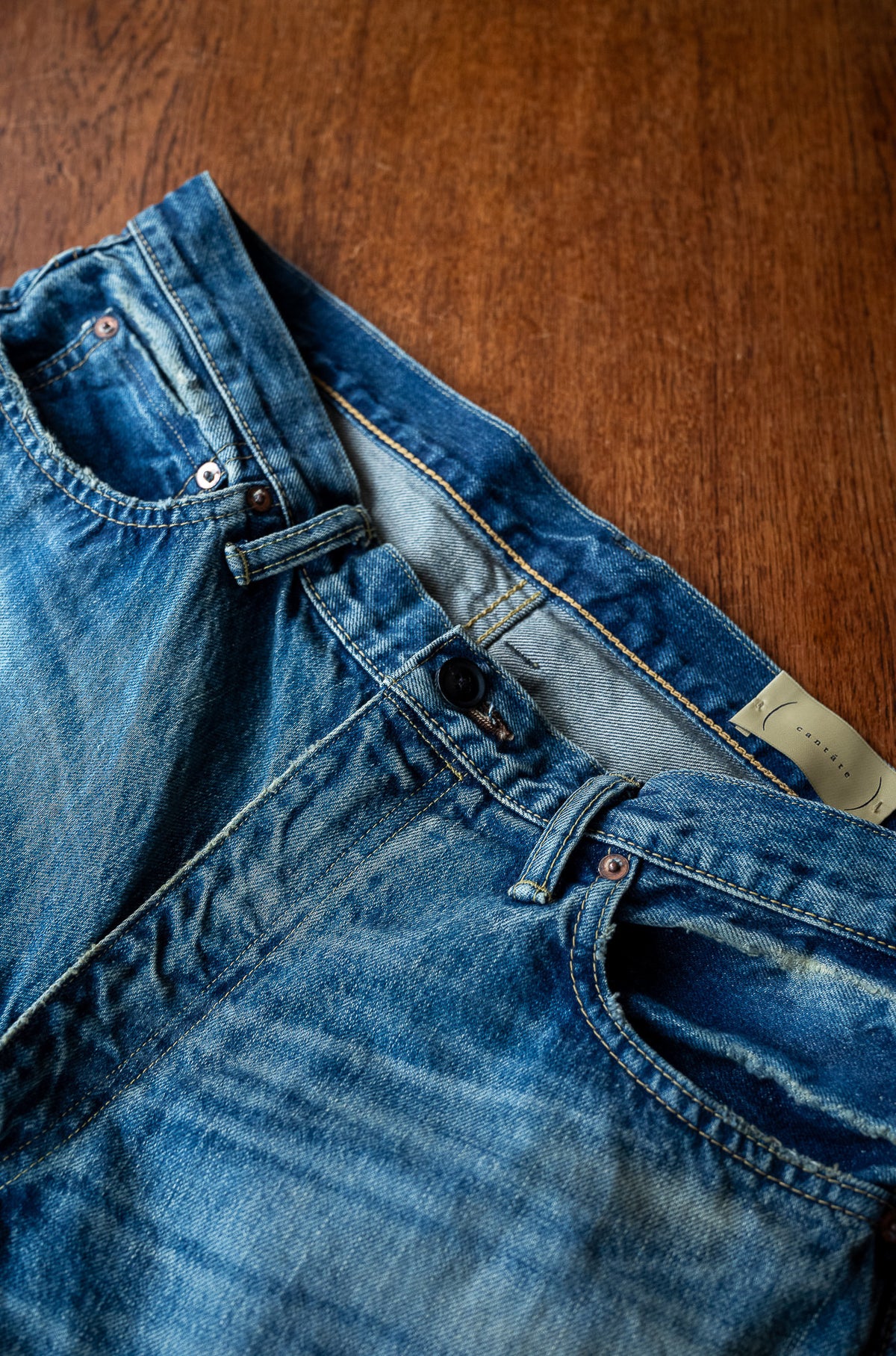 Denim Flare Trousers - CRASH & REPAIR 〈SHADOW INDIGO〉