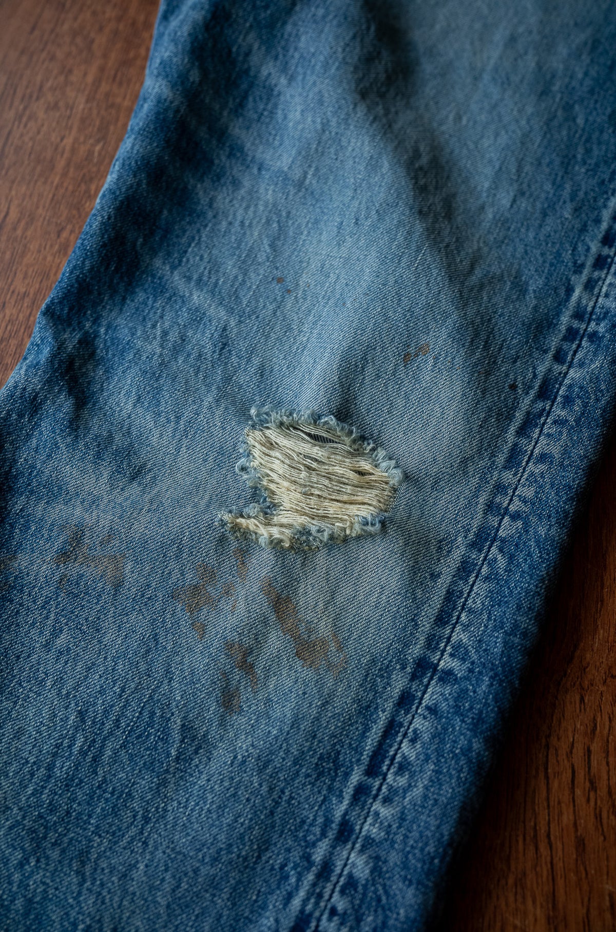 Denim Flare Trousers - CRASH & REPAIR 〈SHADOW INDIGO〉