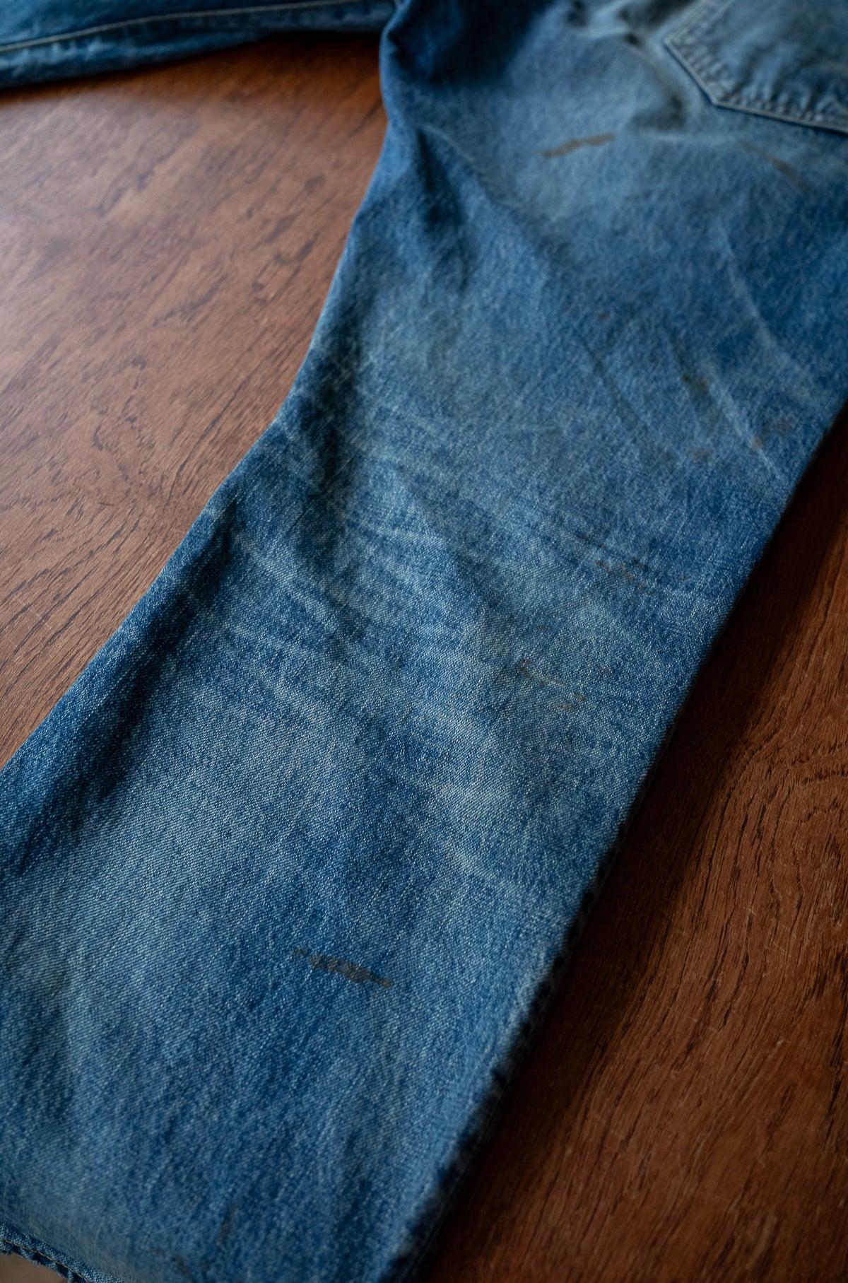 Denim Flare Trousers - CRASH & REPAIR 〈SHADOW INDIGO〉