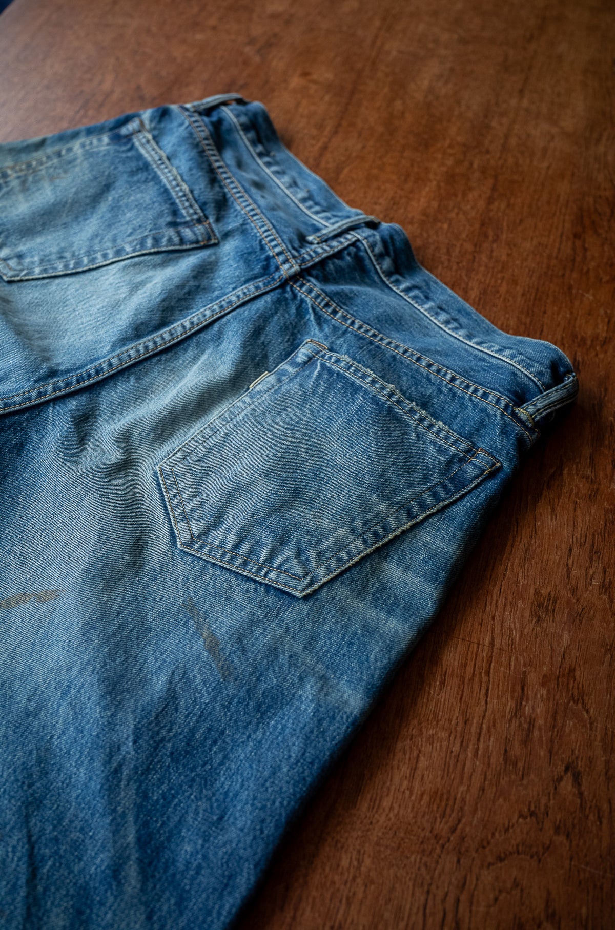 Denim Flare Trousers - CRASH & REPAIR 〈SHADOW INDIGO〉