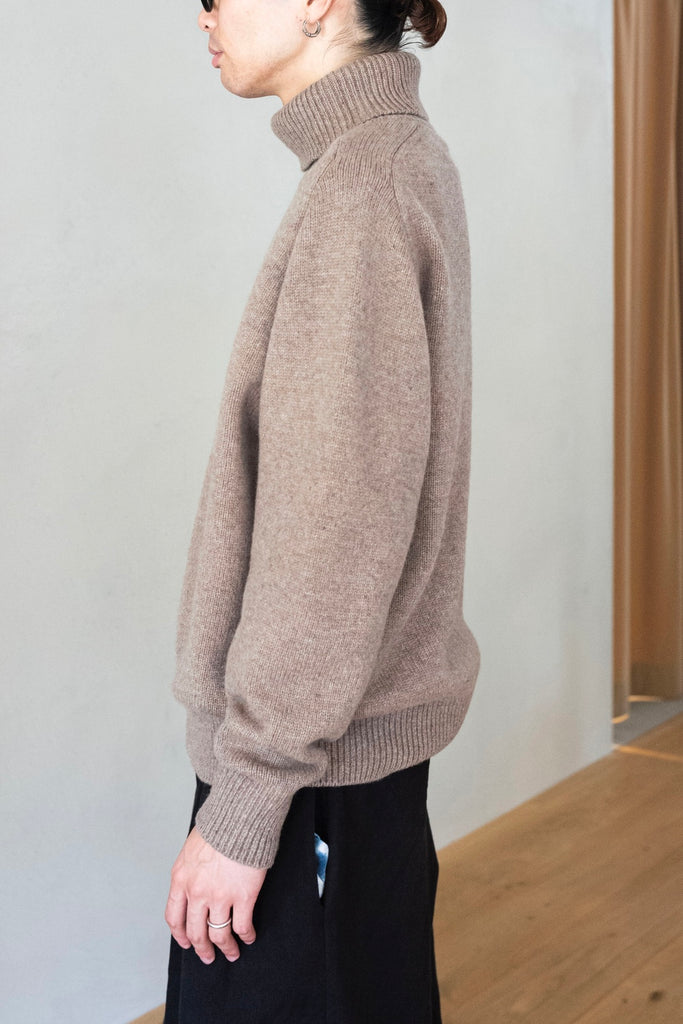 EXTRA FINE WOOL WARM KNIT TURTLE NECK LS