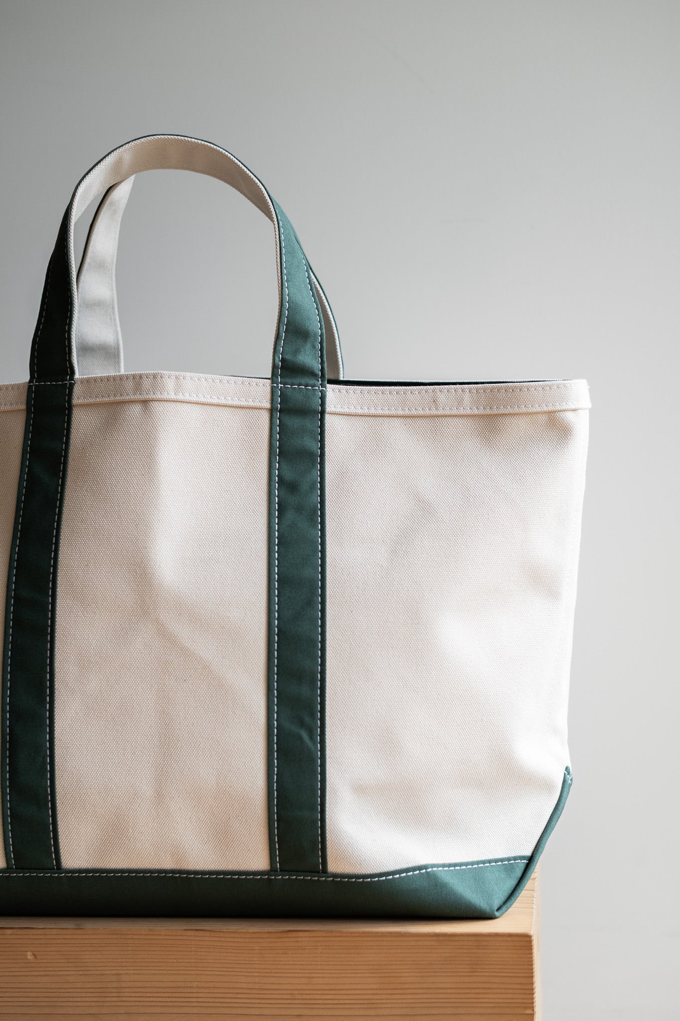 Enough Space Bag-LARGE〔NATURAL×GREEN〕