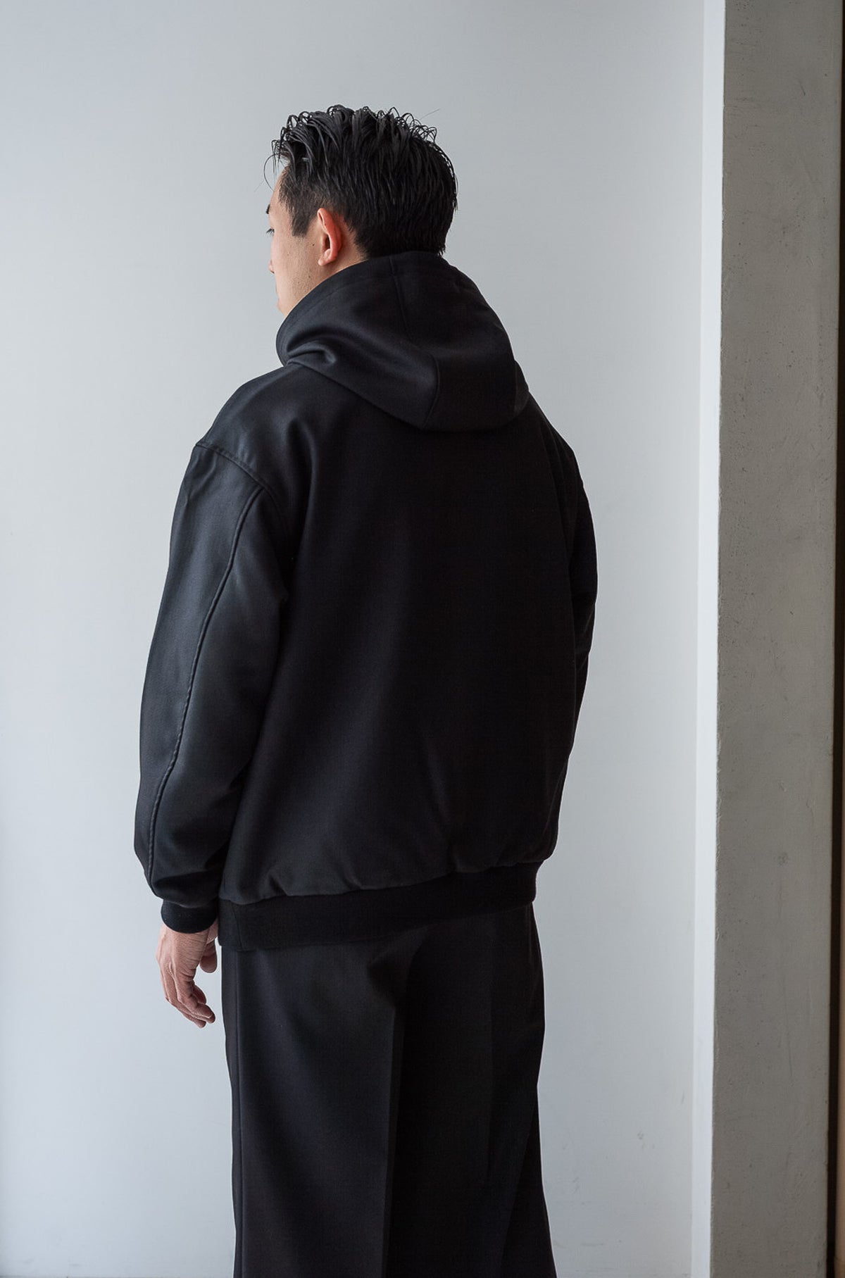 Double Cloth Hooded Jacket 〈NOIR〉