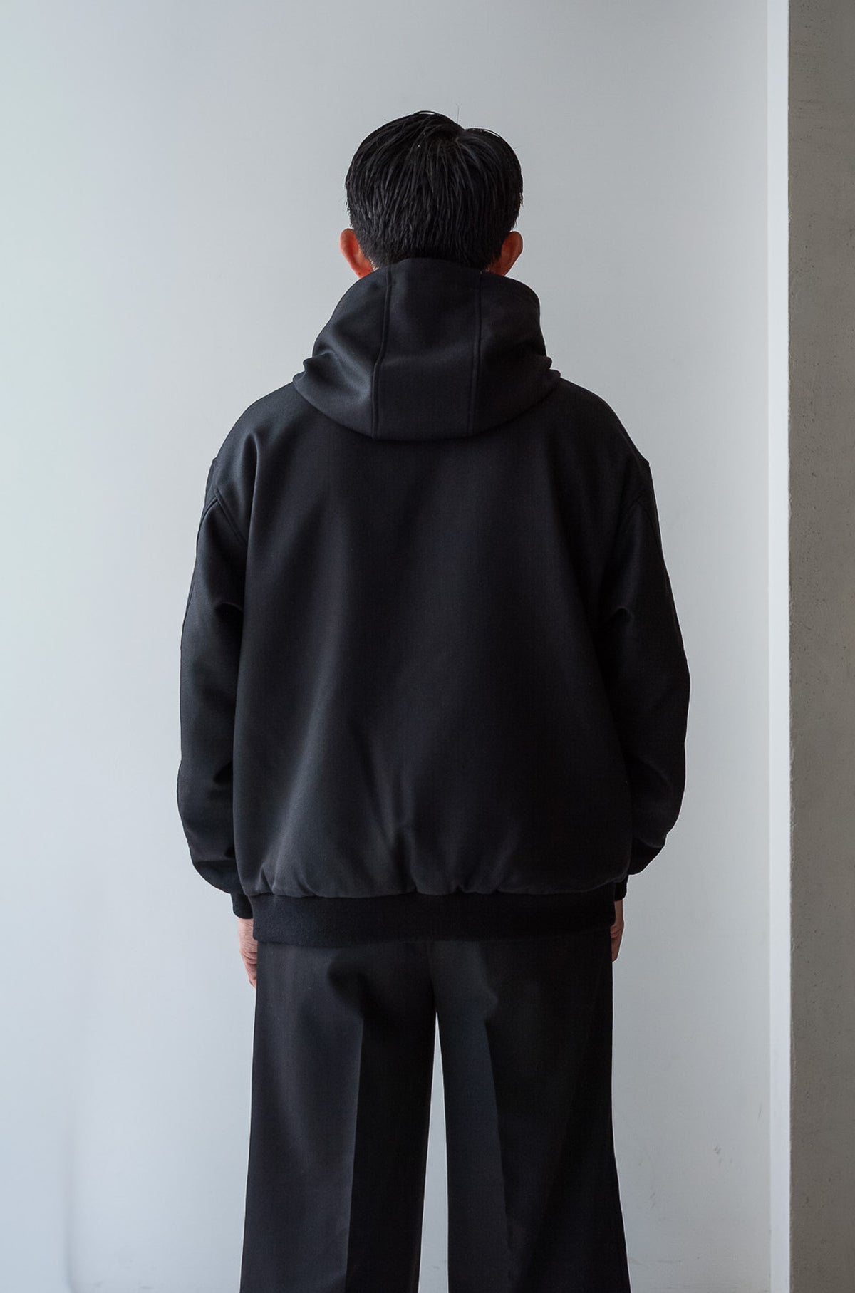 Double Cloth Hooded Jacket 〈NOIR〉