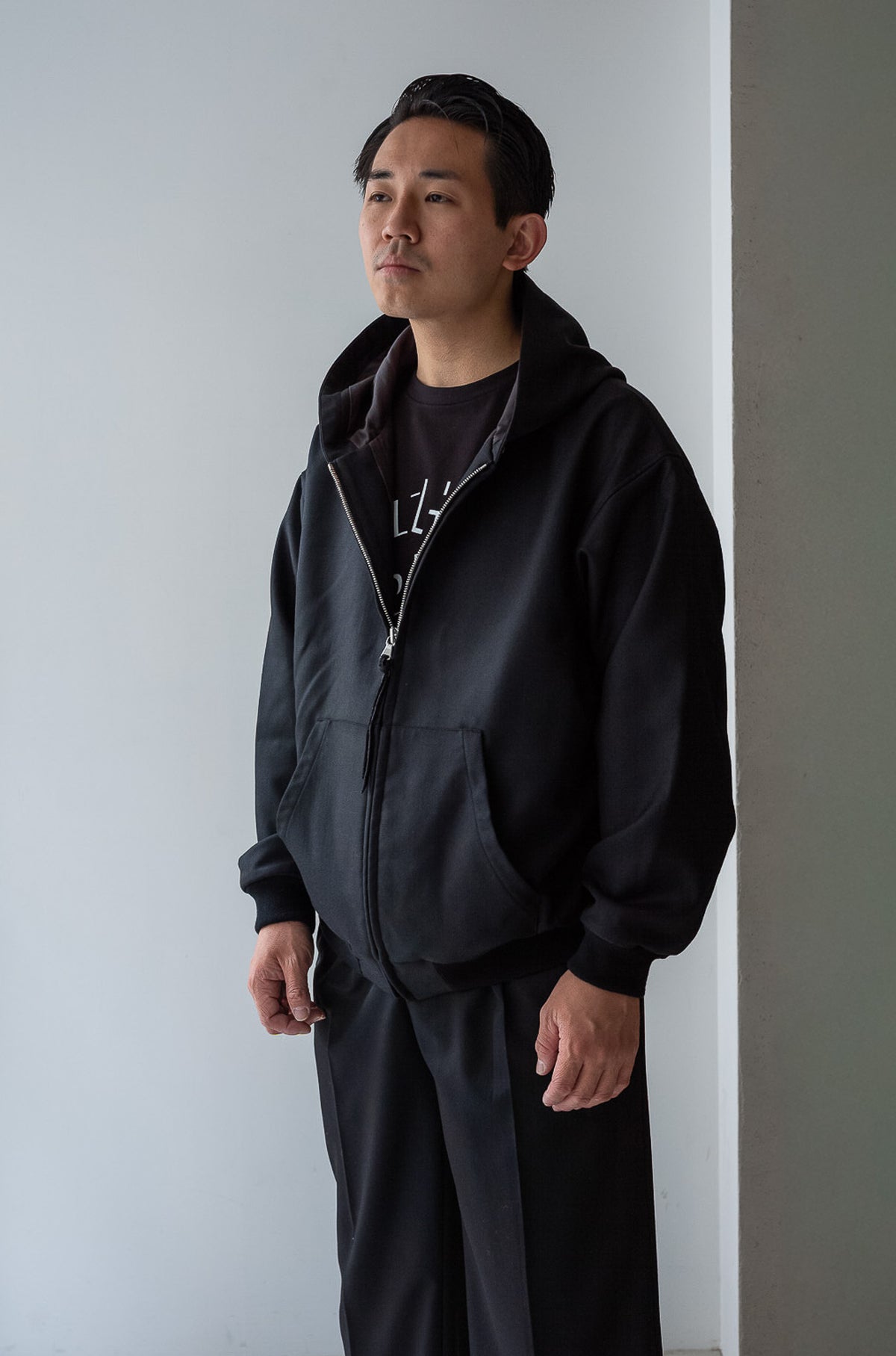 Double Cloth Hooded Jacket 〈NOIR〉