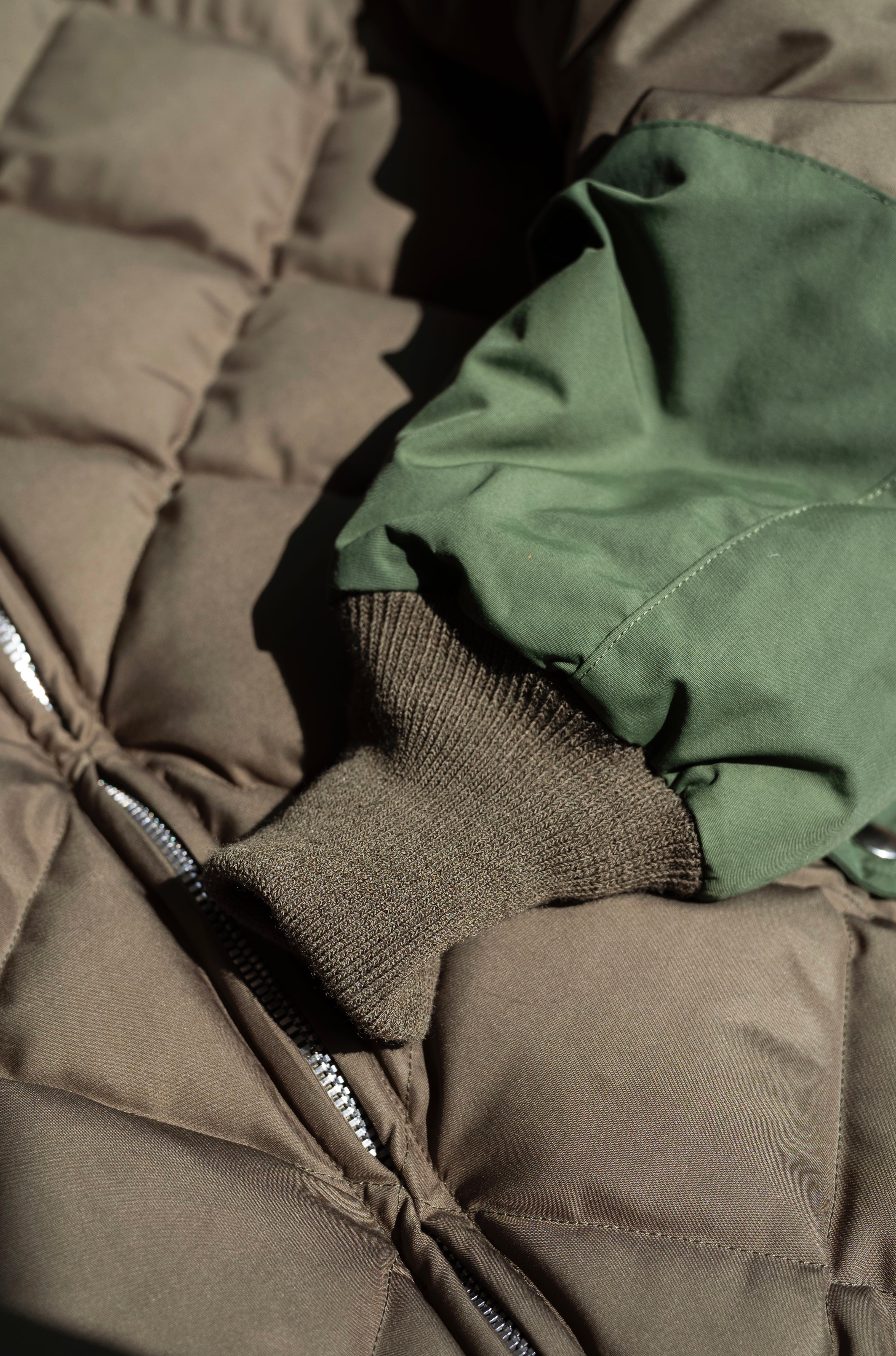 Nylon Quilted Down Jacket〔KHAKI〕