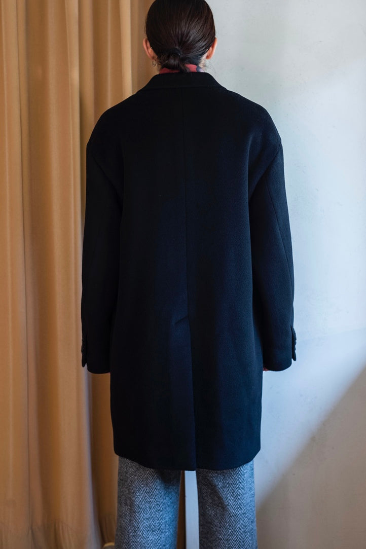 Pile Double Half Coat 〔BLACK〕