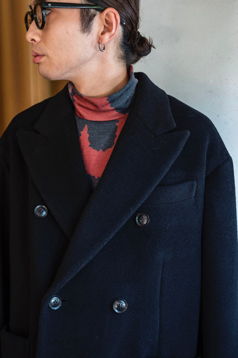 Pile Double Half Coat 〔BLACK〕